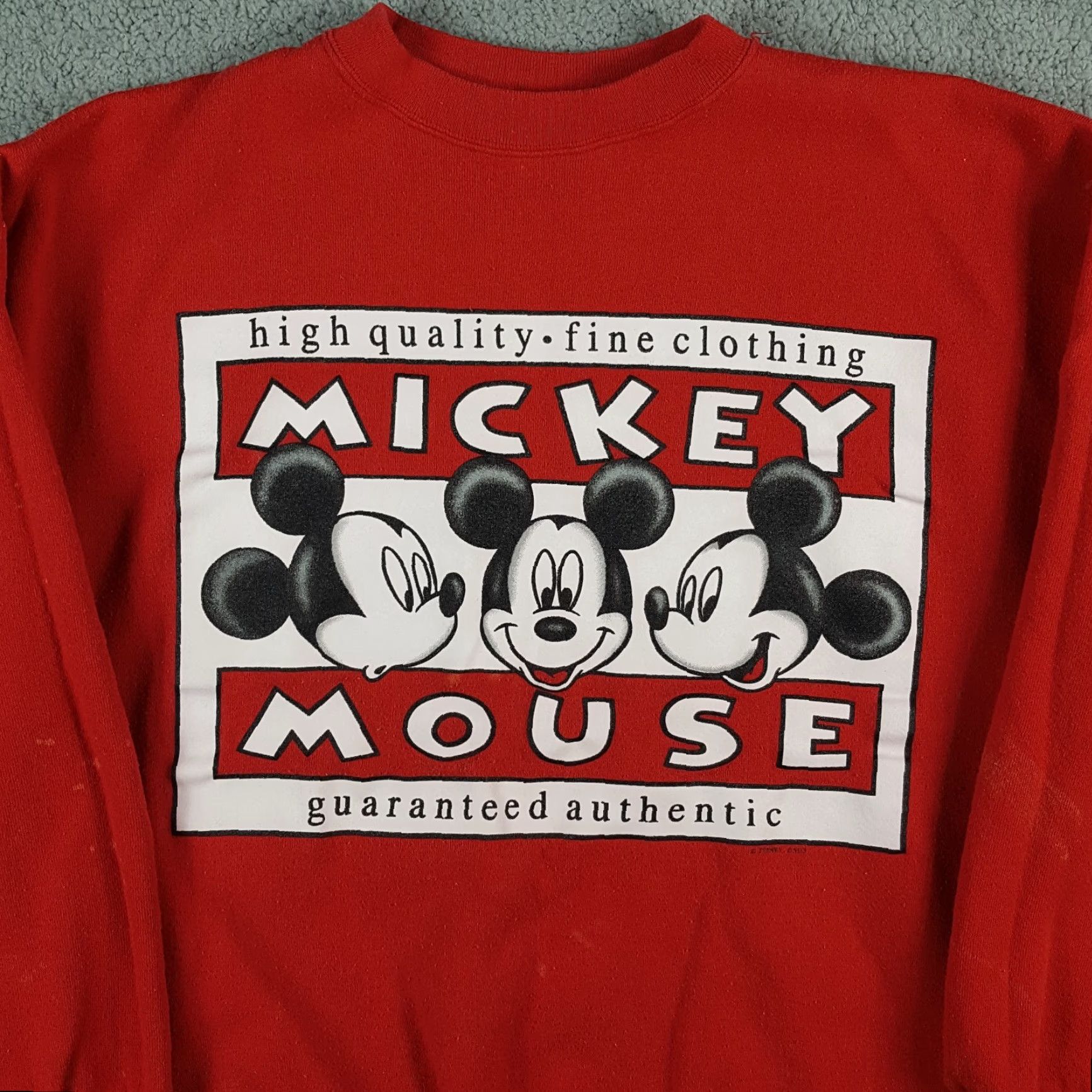 Disney VINTAGE Disney Mickey Mouse Sweatshirt Mens XL Pullover Crewneck 90s Red Cartoon Fleece Graphic Print Grunge Style Size US XL / EU 56 / 4 - 2 Thumbnail