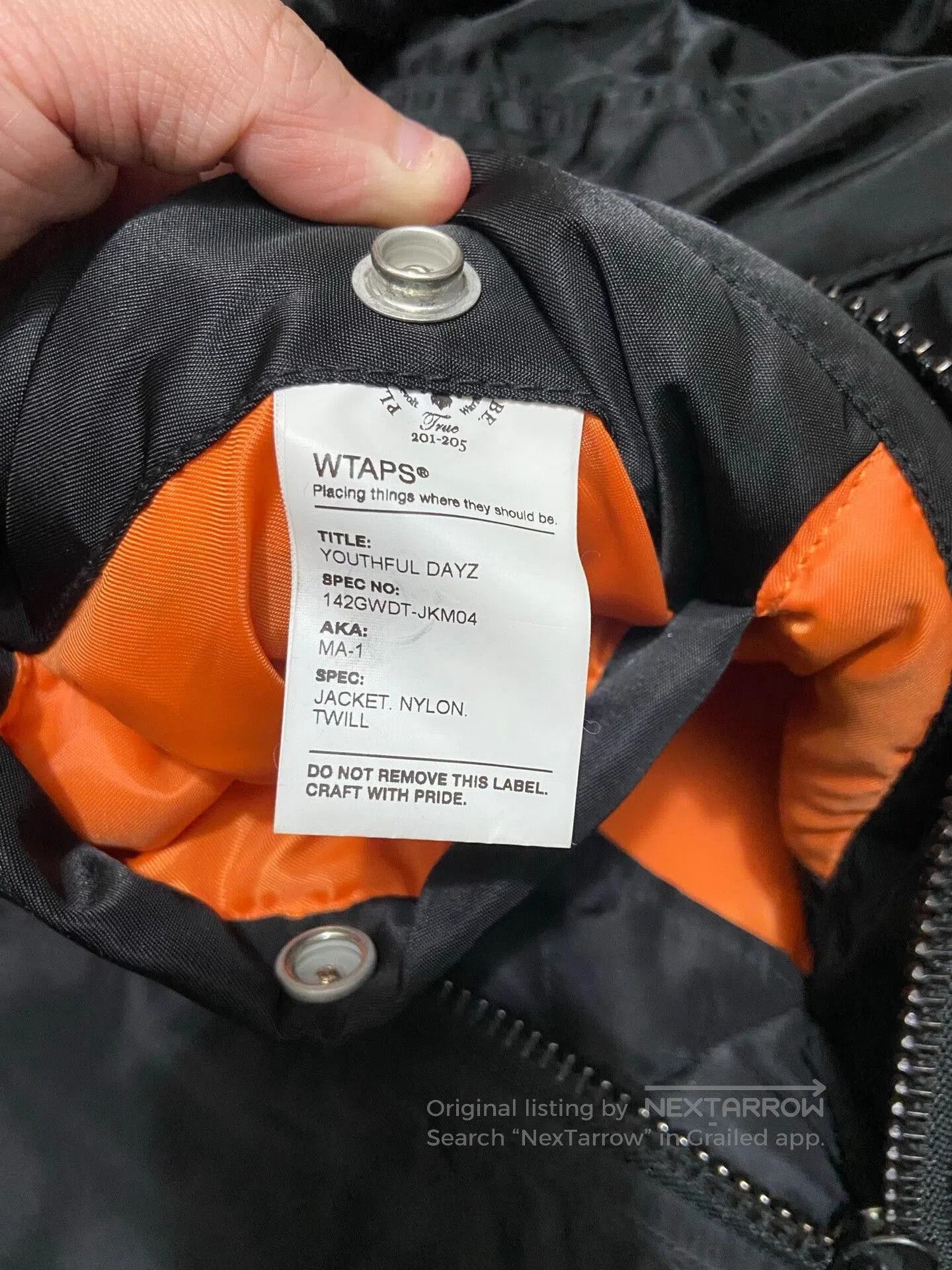 Wtaps WTAPS 14AW MA1 Flight Jacket. Size US M / EU 48-50 / 2 - 5 Thumbnail