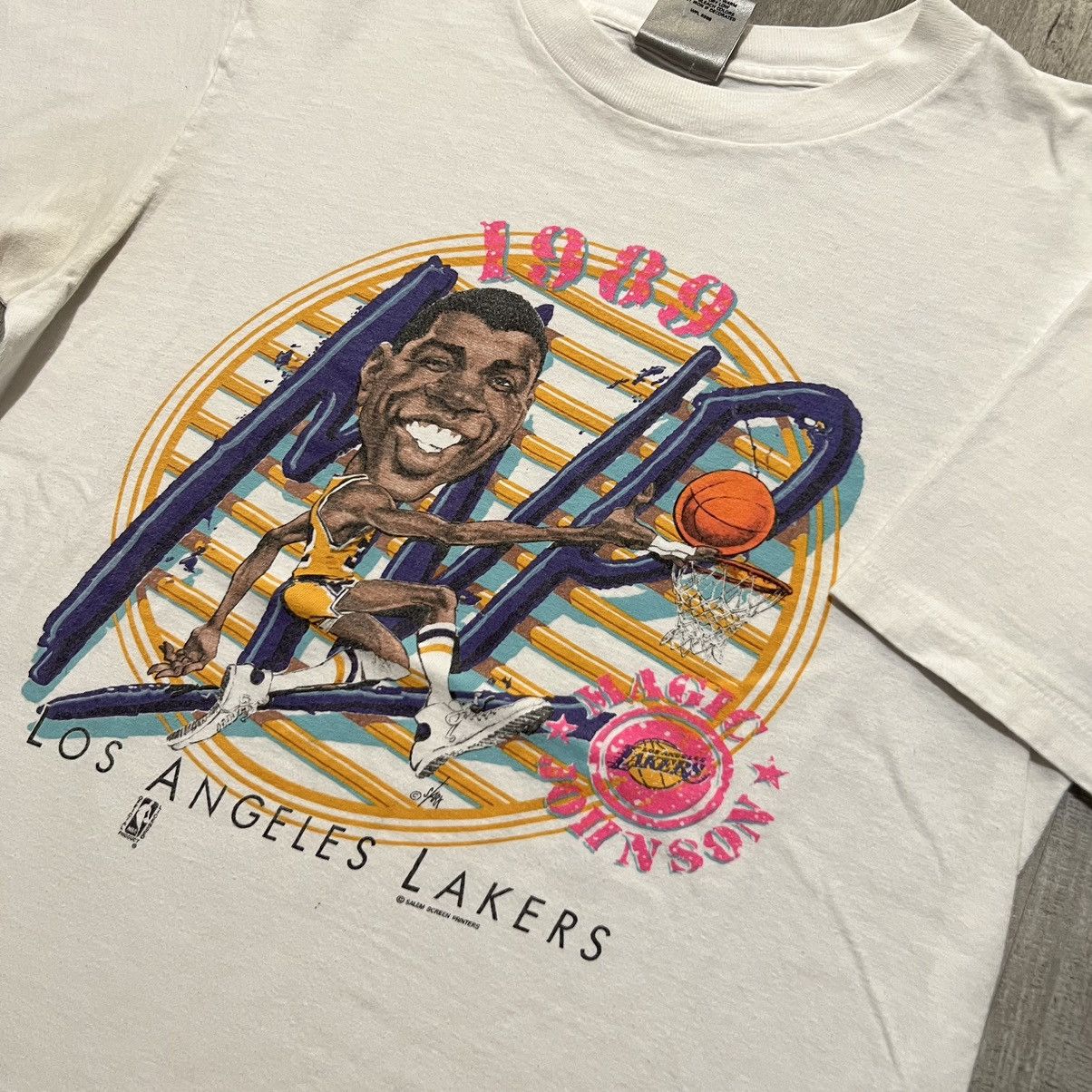 NBA × Vintage VTG Magic Johnson 1989 Los Angeles Lakes Caricature Shirt Size US L / EU 52-54 / 3 - 2 Thumbnail