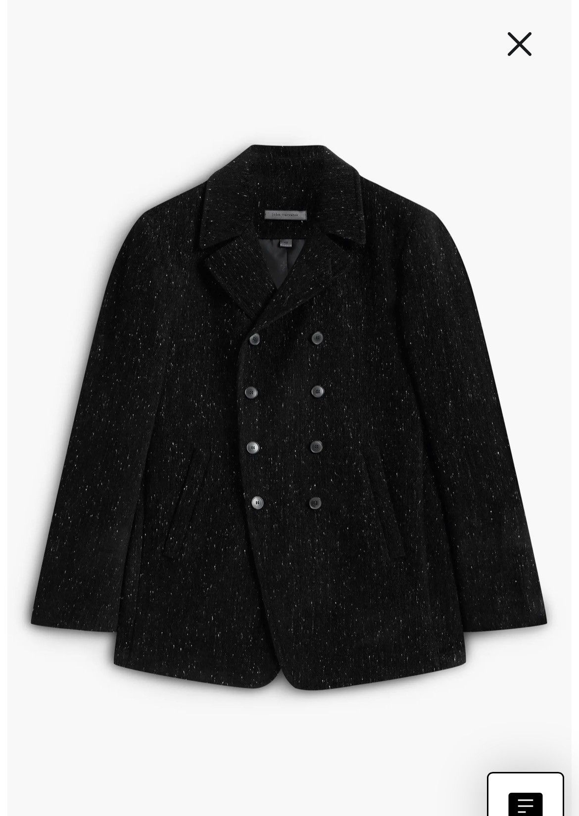 John Varvatos Hart Double Breasted Peacoat EU 48 USA 38 Size US M / EU 48-50 / 2 - 4 Thumbnail