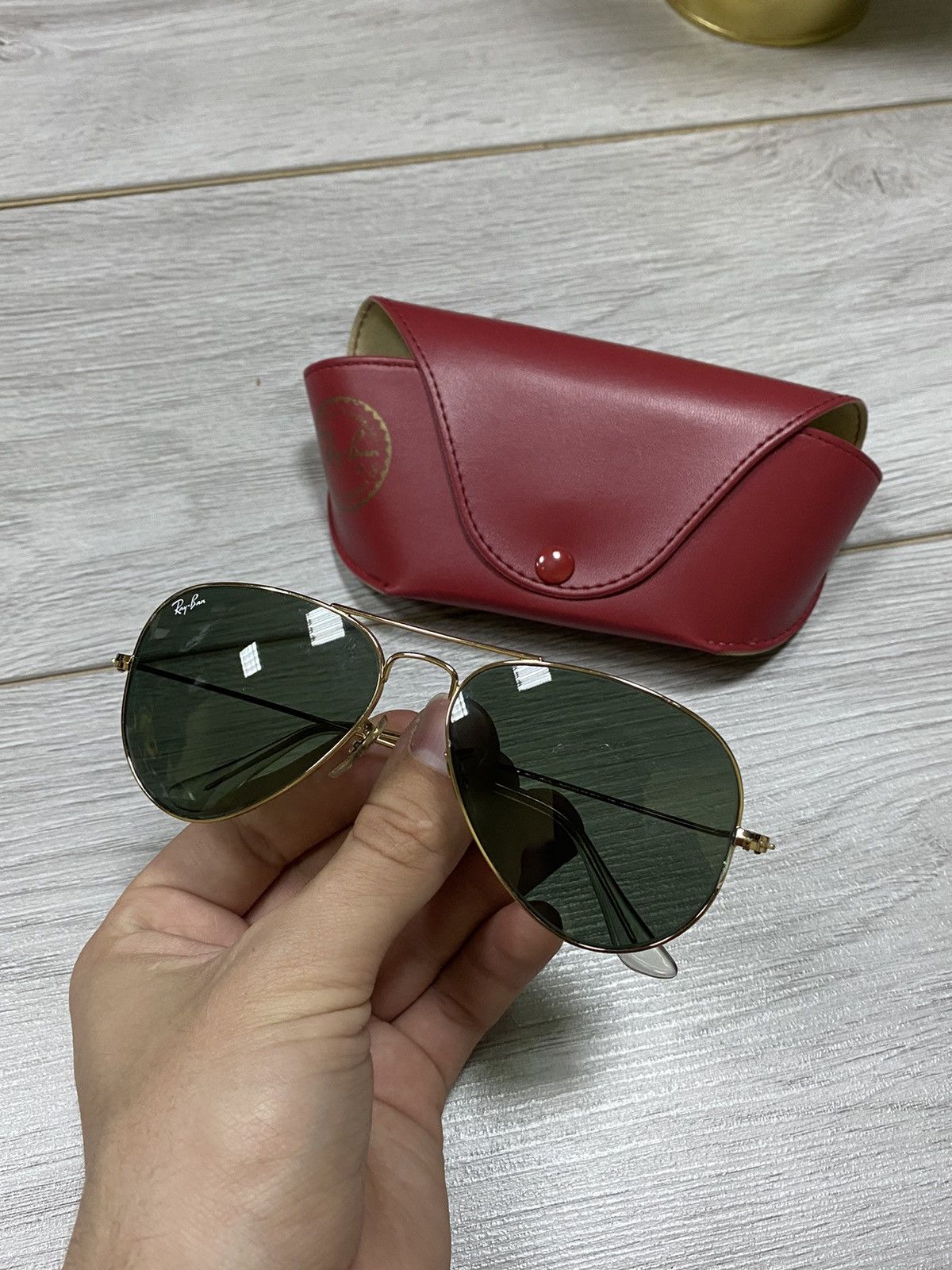 RayBan RayBan polarized RB 3025 AVIATOR L W3234 sunglasses case Grailed