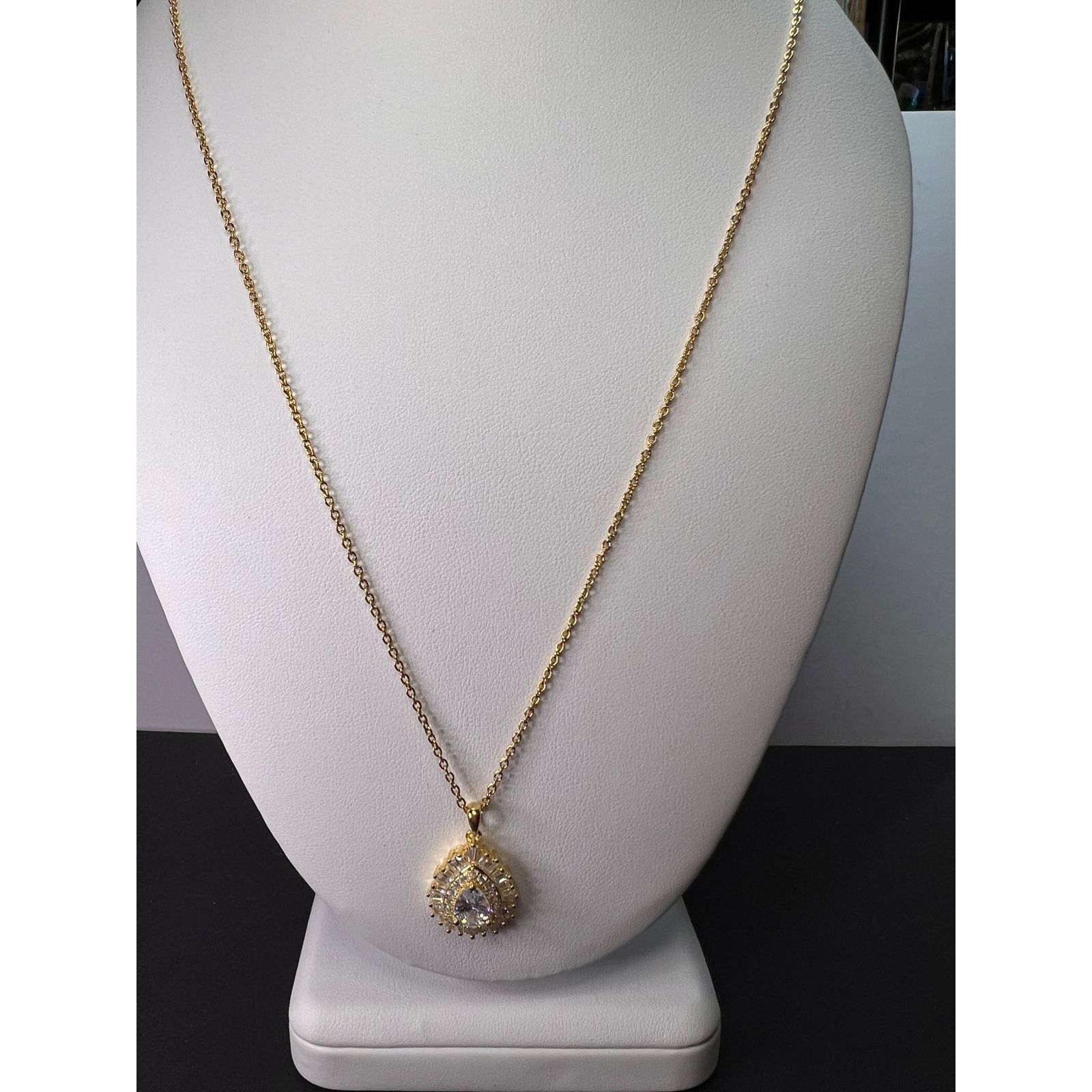 Other CZ ygp over 925 pendant with ygp over stainless steel chain Size ONE SIZE - 6 Thumbnail