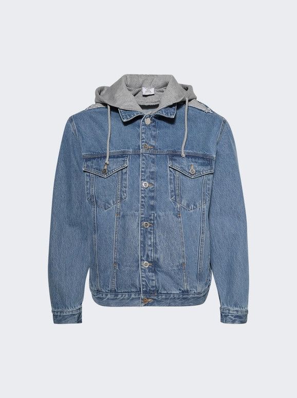Vetements o1mle0226 Deconstructed Hooded Denim Jacket in Blue Size US M / EU 48-50 / 2 - 1 Preview