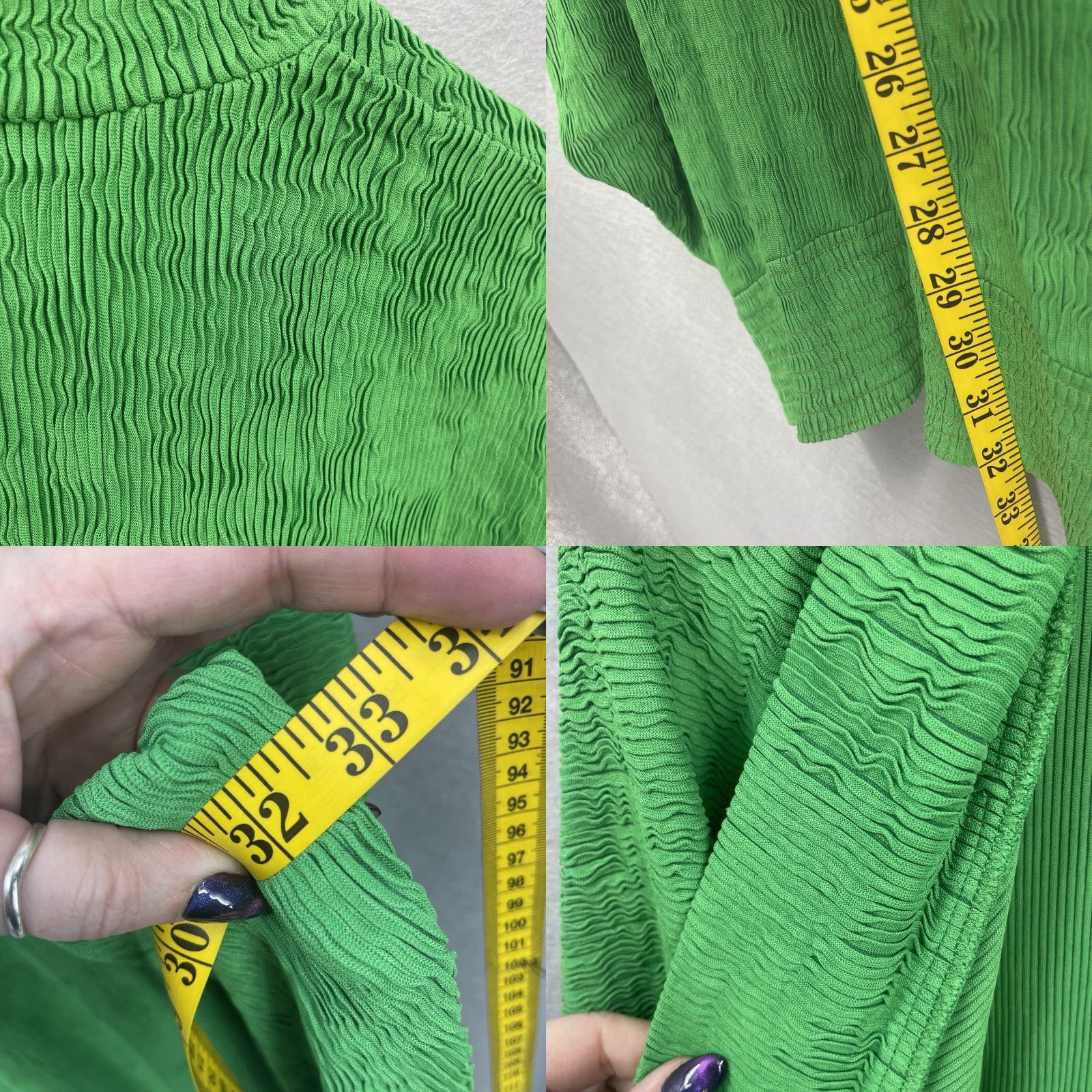 Vintage VTG Irene Kasmer Cardigan Womens M Green 1970s Vintage Secretary/Geek Dolman Sleeve Kimono Ribbed Cottagecore Shirt Mens/Womens Size M / US 6-8 / IT 42-44 - 9 Thumbnail