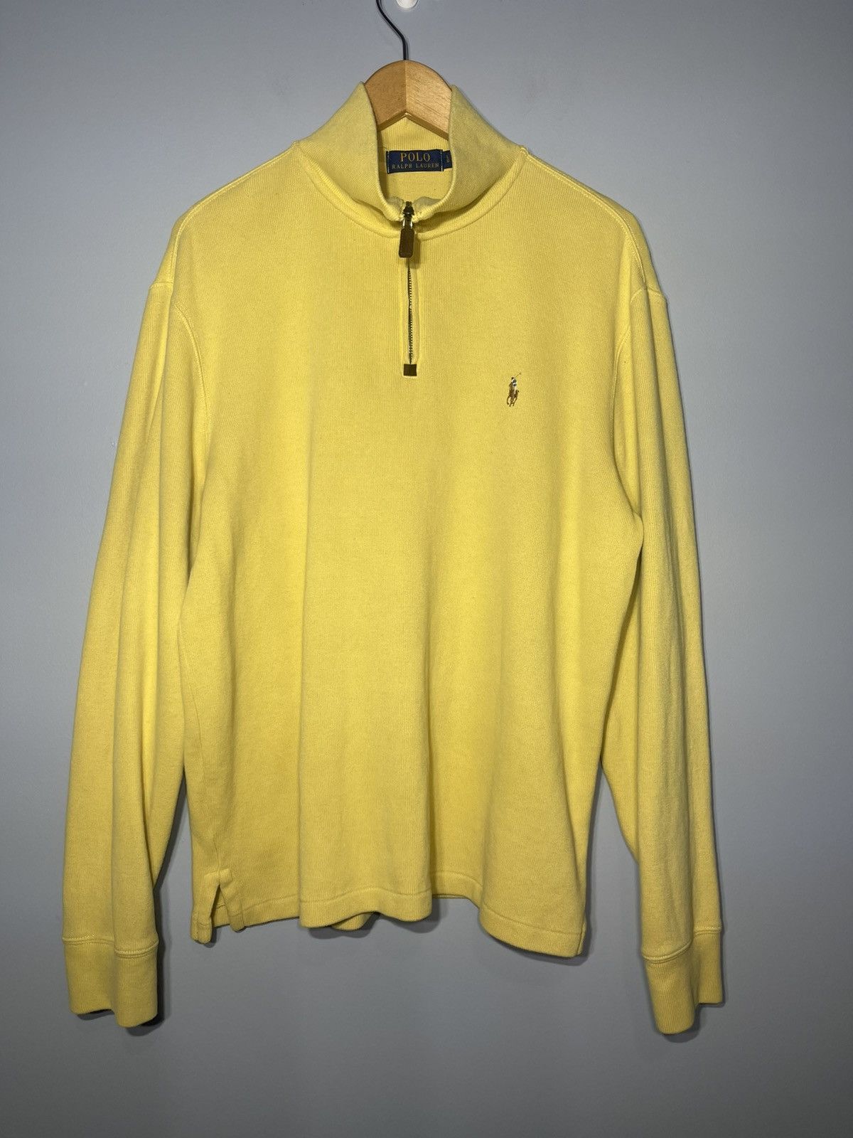 Polo Ralph Lauren Polo Ralph Lauren Pullover Yellow 1/4 Quarter Zip Sweater L Size US L / EU 52-54 / 3 - 2 Thumbnail