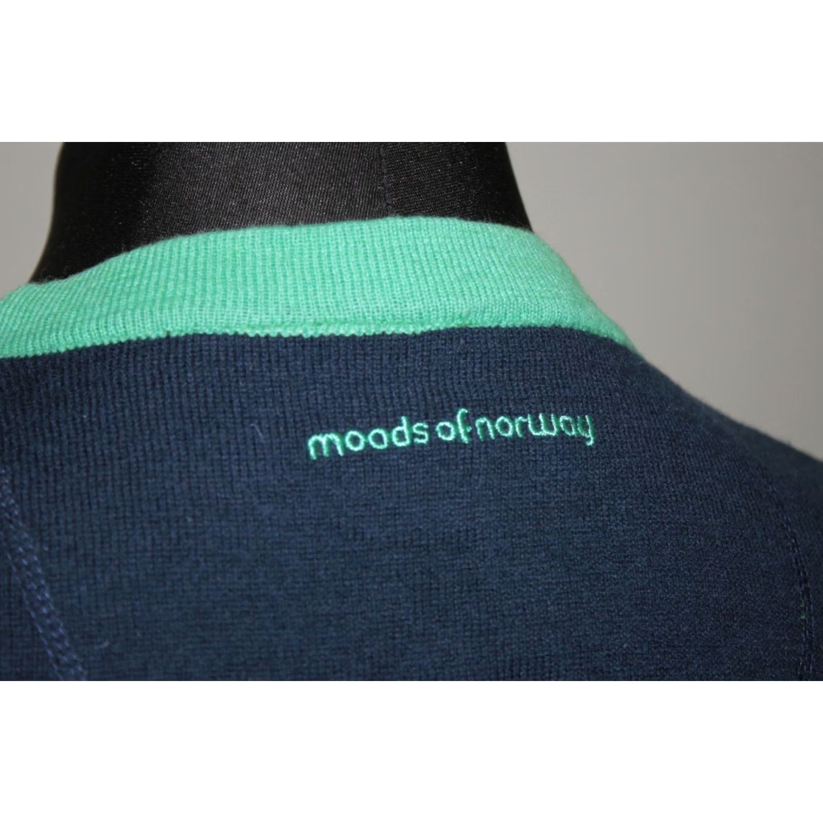 Vintage Moods of Norway mens blue cotton wool jumper Size L Size US L / EU 52-54 / 3 - 5 Thumbnail