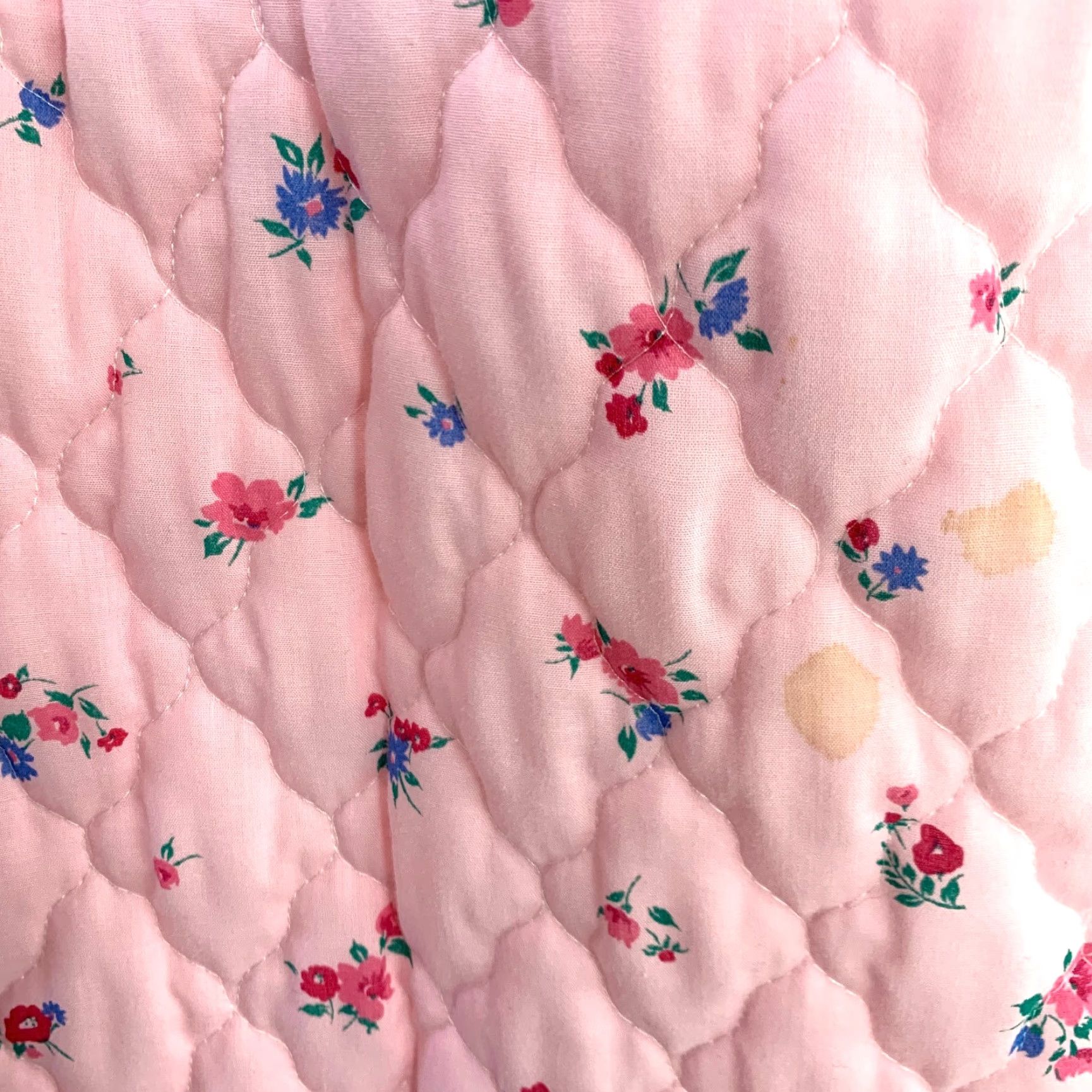 Alife VINTAGE Leisure Life Floral Pink Quilted Long Snap Up Bath House Robe Large Size ONE SIZE - 5 Thumbnail