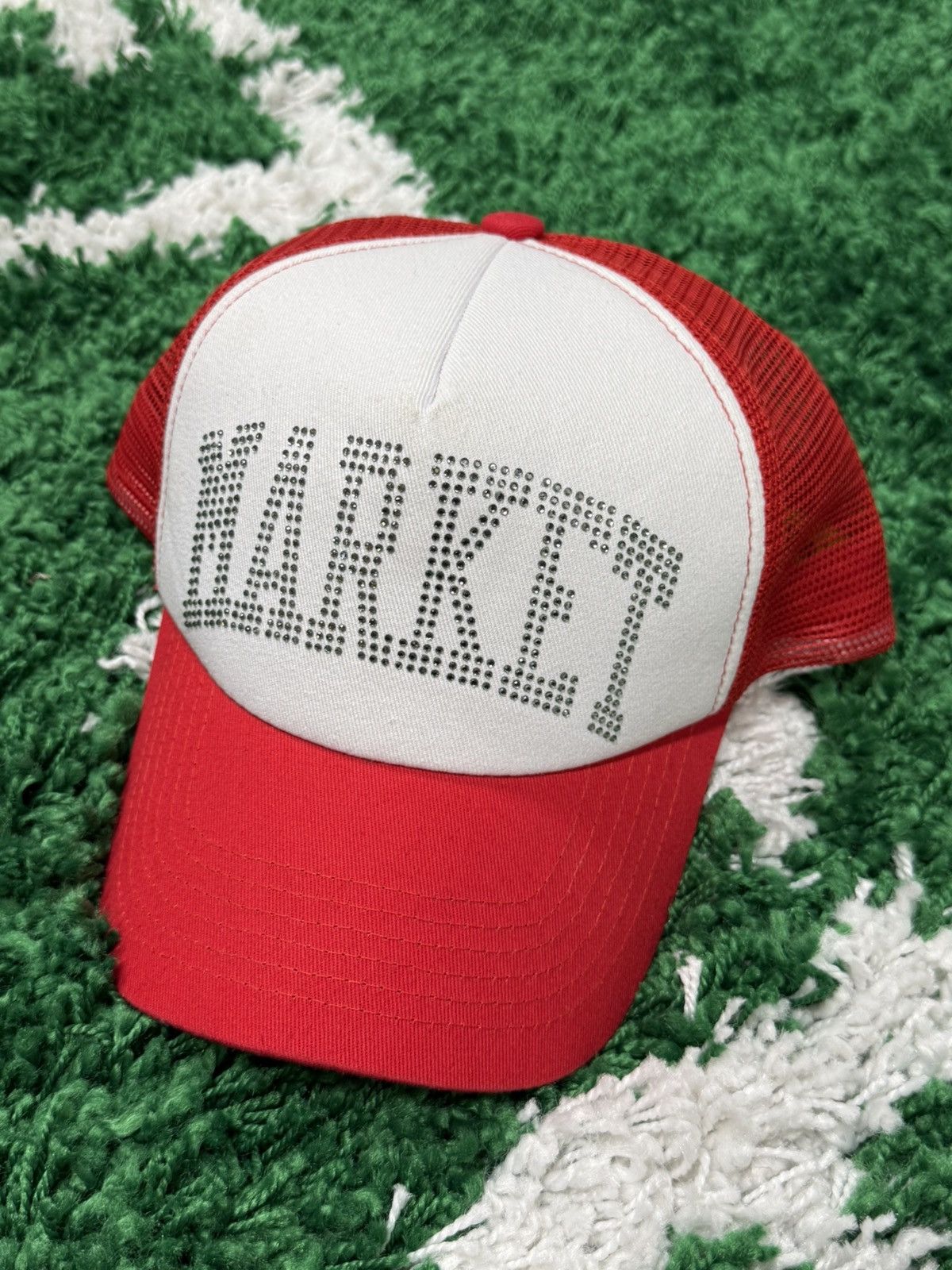 Market Chinatown Market Rhinestone B.B Trucker Hat Red White Mesh Size ONE SIZE - 1 Thumbnail