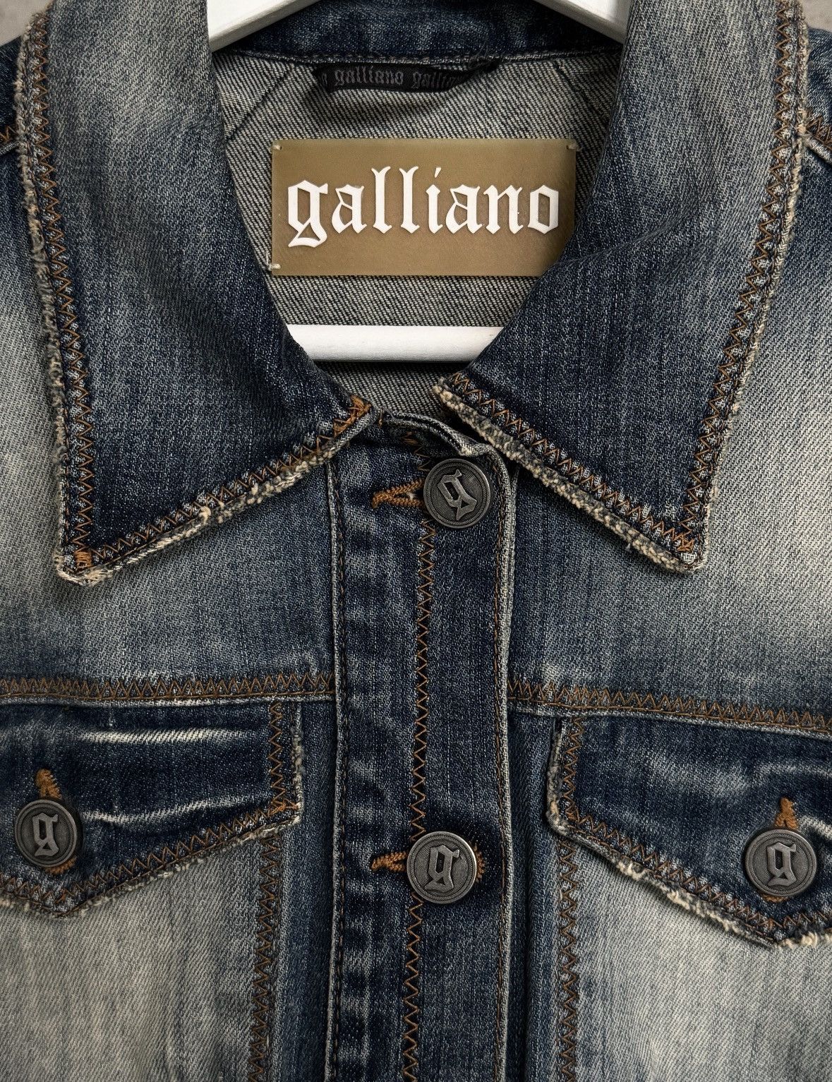 John Galliano Galliano "Cherub & Heraldry" Denim Jacket SS07 Size S / US 4 / IT 40 - 7 Thumbnail