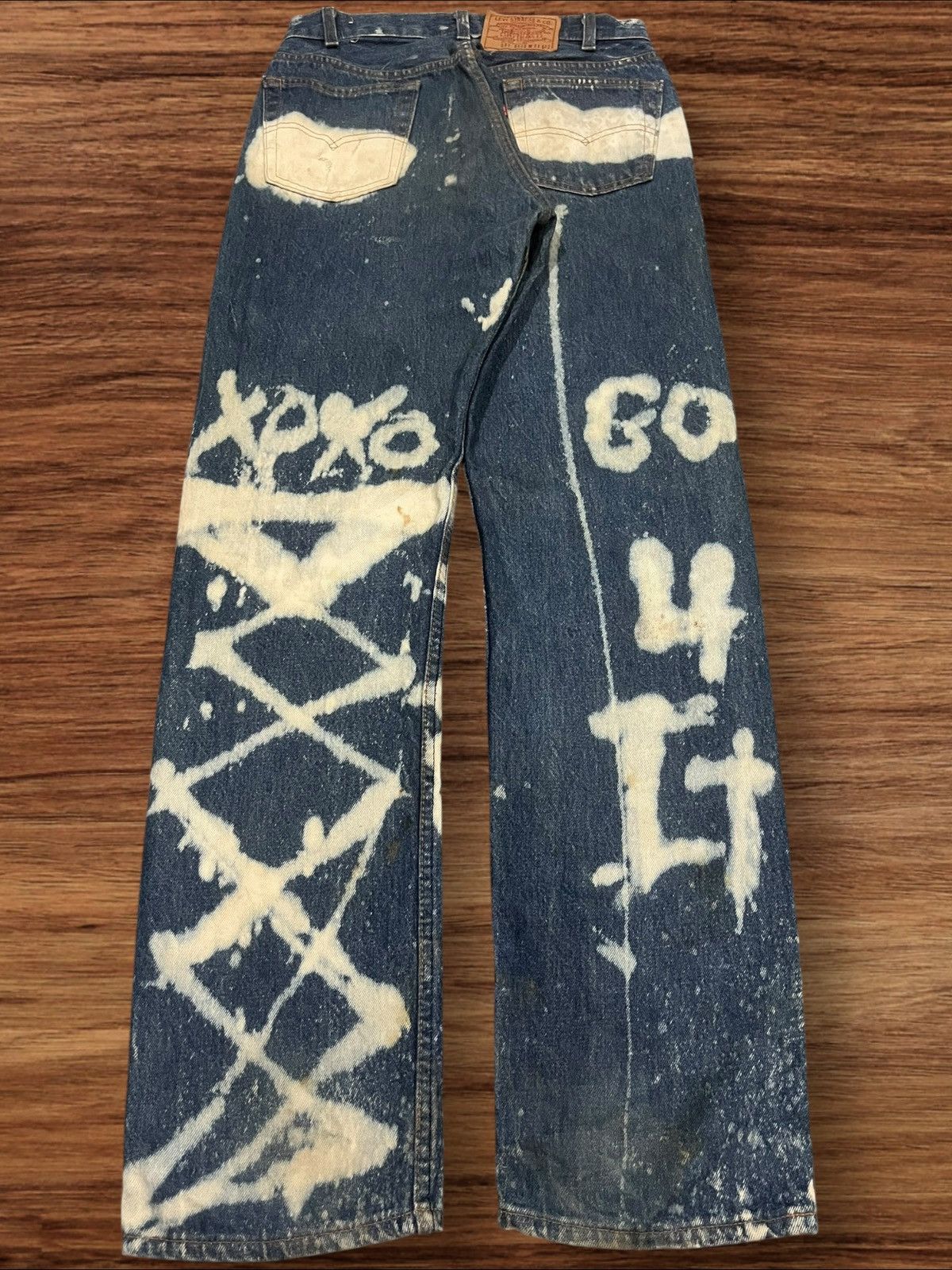 Levi's × Vintage Vintage 80s Levi’s 501 Grafitti Artistry Custom Made Jeans Size US 31 - 2 Thumbnail
