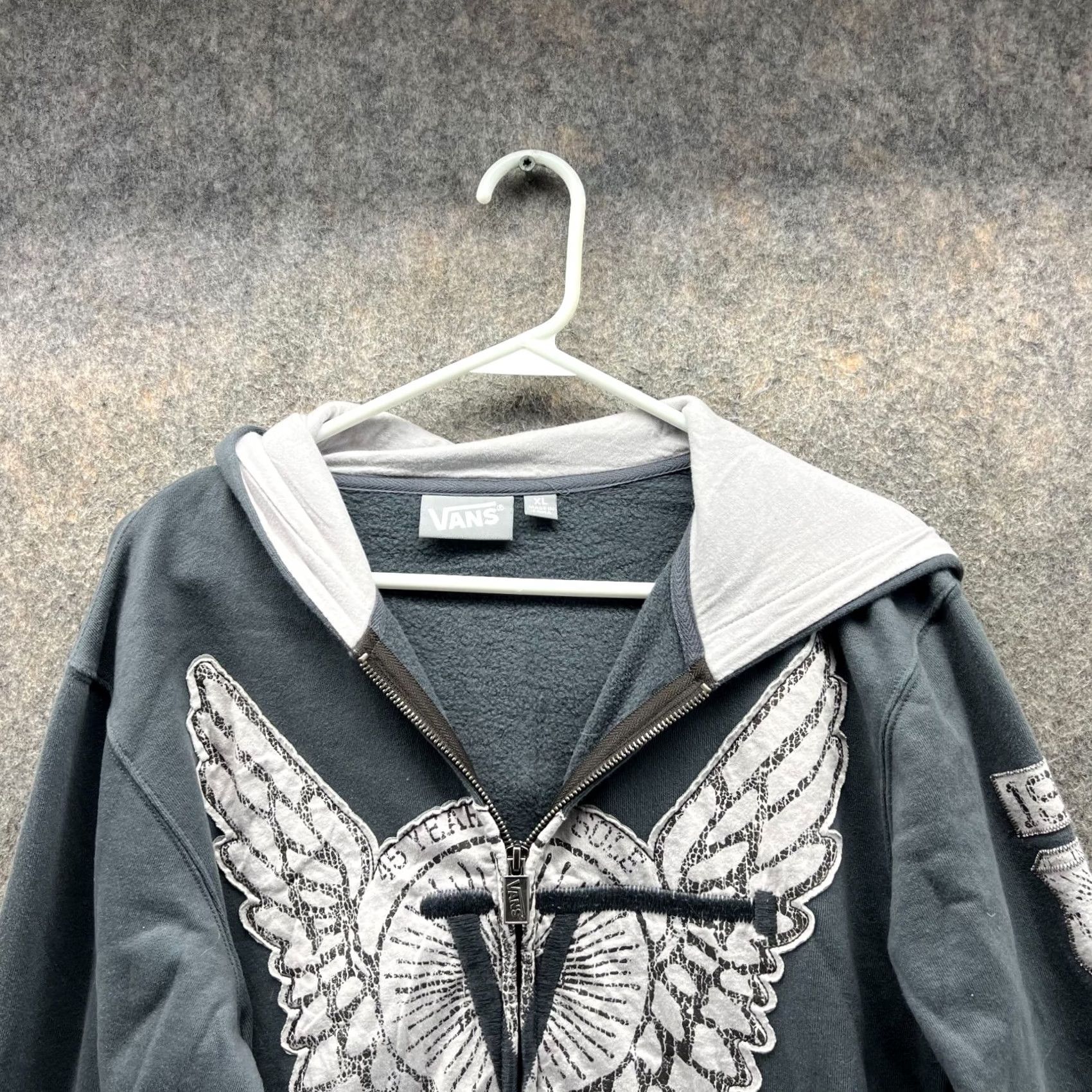 Vans Vans Womens Extra Large Wings Gray Full Zip Hoodie Fleece Cotton Size XL / US 12-14 / IT 48-50 - 5 Thumbnail