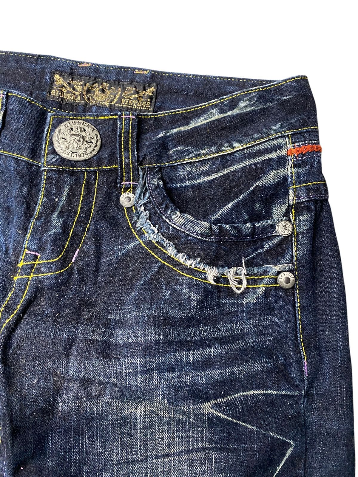 If Six Was Nine 2000's Riobera Seawash Patchwork Flared Jeans Size US 28 / EU 44 - 3 Thumbnail