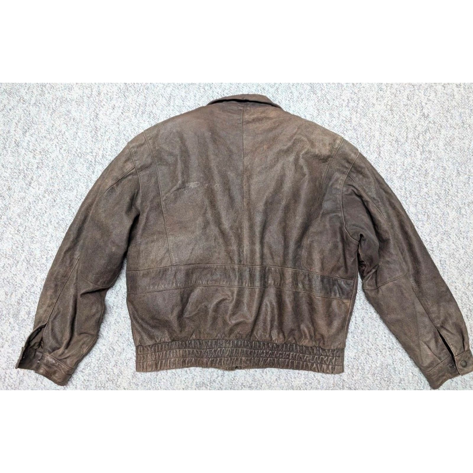 Vintage VINTAGE Georgetown Leather Bomber Jacket XL Mens Brown Leather Zip Chest 48-50 Loose Boxy Patina 1980s-90s Flight A2 Size US XL / EU 56 / 4 - 2 Thumbnail