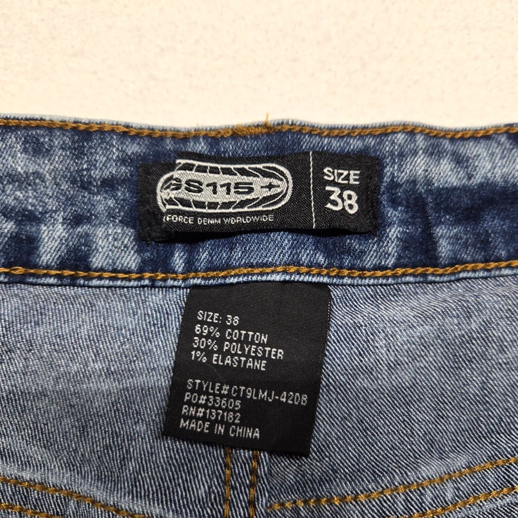 Vintage Mens GS-115 Distressed Blue Denim Jeans Straight 38x30 Size US 38 / EU 54 - 4 Thumbnail