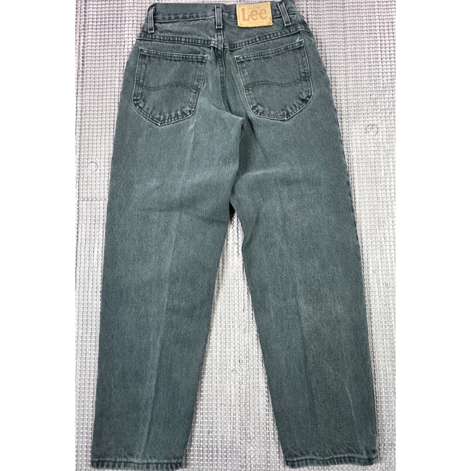 Lee Vtg Lee Jeans Mens 26x28 Green Tapered Leg Denim Made USA 90s Jeans Size US 26 / EU 42 - 5 Thumbnail