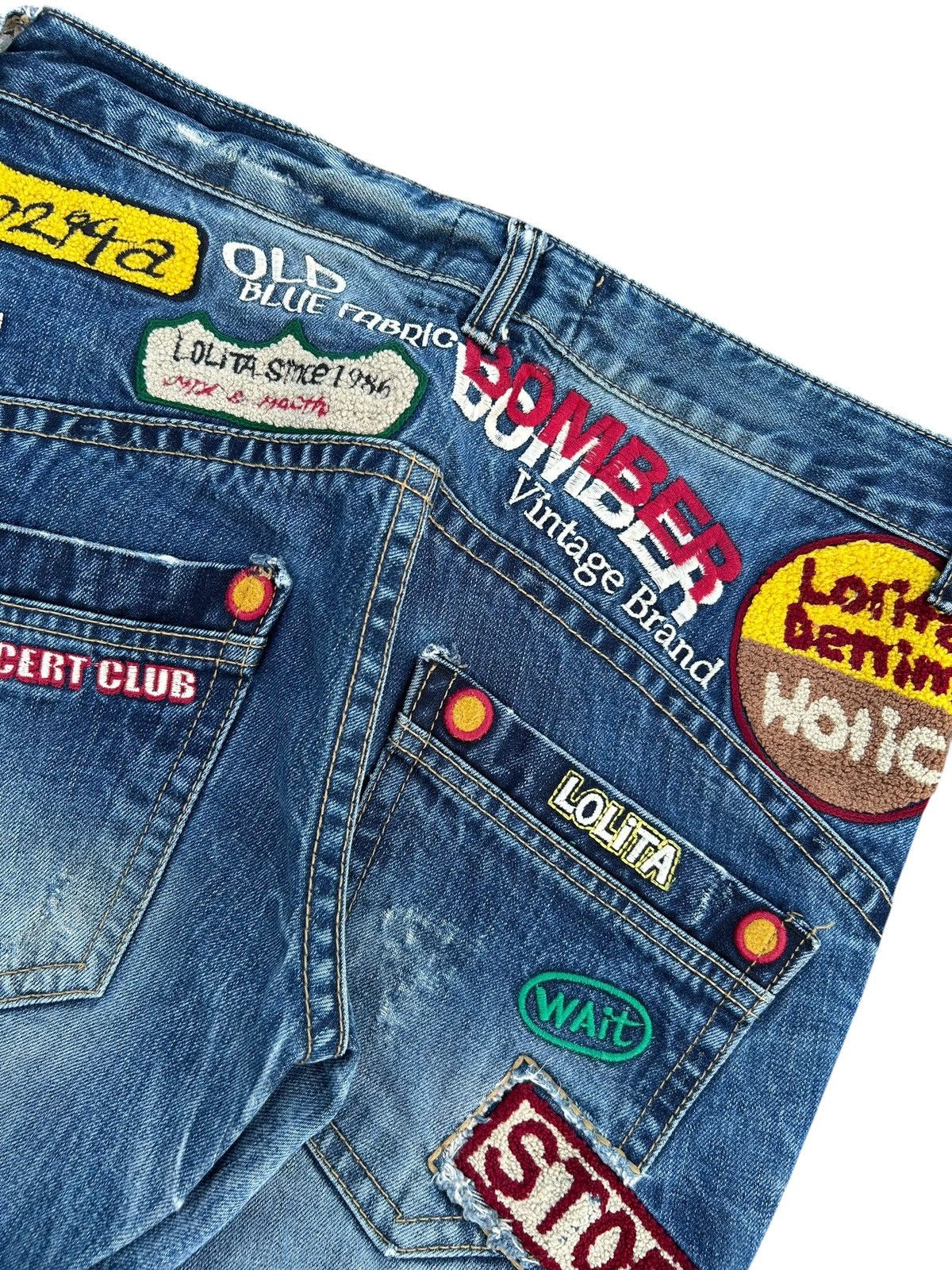 Kapital Yoshitomo Nara Lolita Vintage Distressed Denim Jeans Size US 32 / EU 48 - 5 Thumbnail