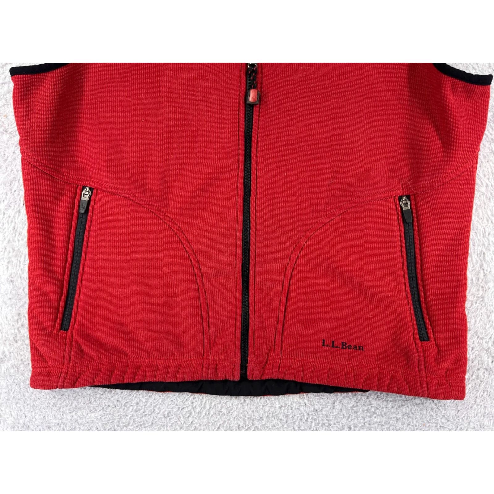 Vintage VINTAGE L.L. Bean Vest Womens M Red Black Full Zip 100% Polyester Fleece Line Vest Women M Red Black Zip Size M / US 6-8 / IT 42-44 - 5 Thumbnail