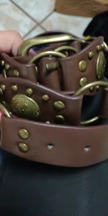 Japanese Brand × Vintage Western cowboy style metal buckle PU leather belt Size ONE SIZE - 10 Thumbnail