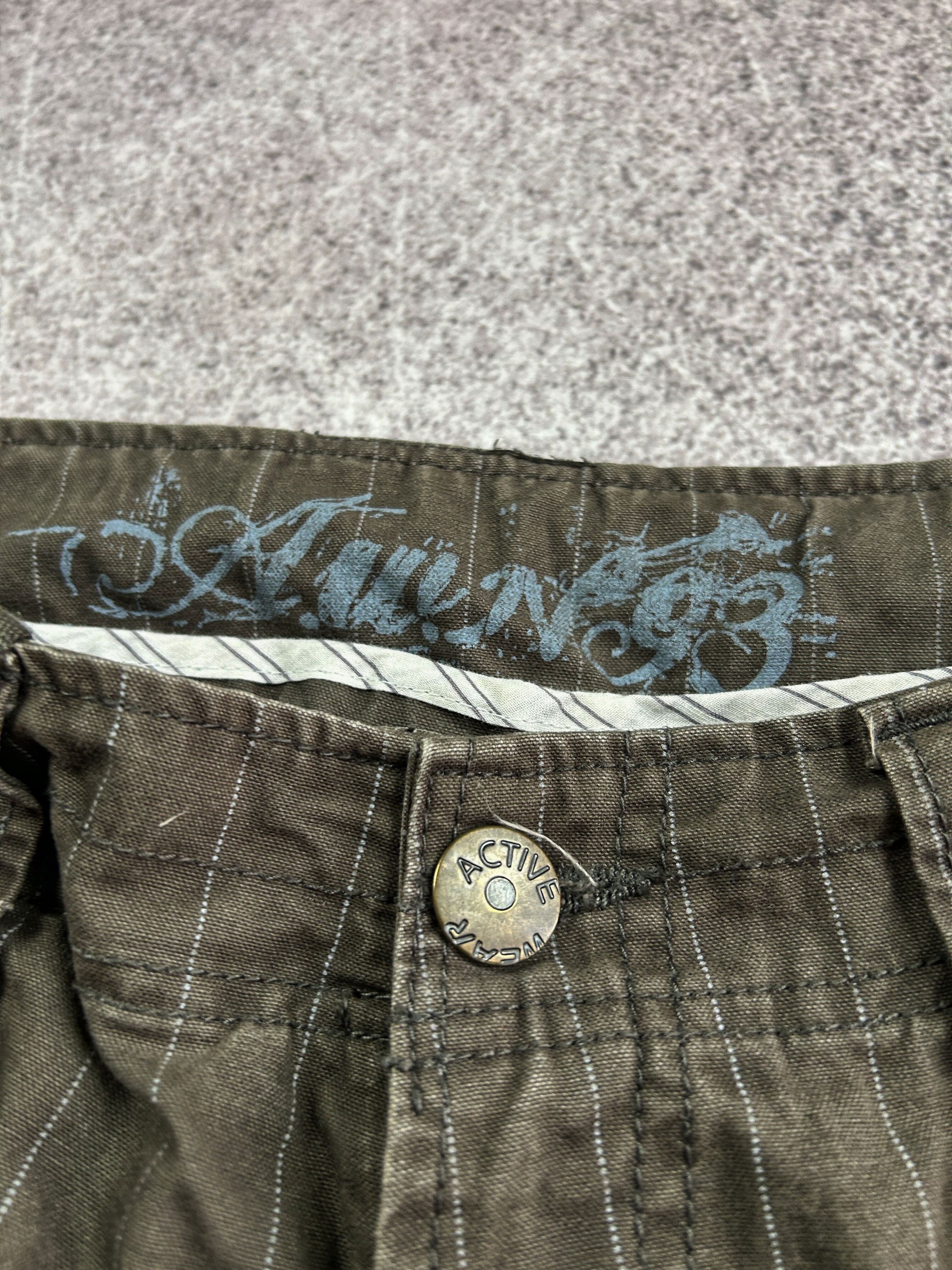 Japanese Brand Pinstripe Cargo Pants Utility Vintage Workwear Olive Size US 30 / EU 46 - 9 Thumbnail
