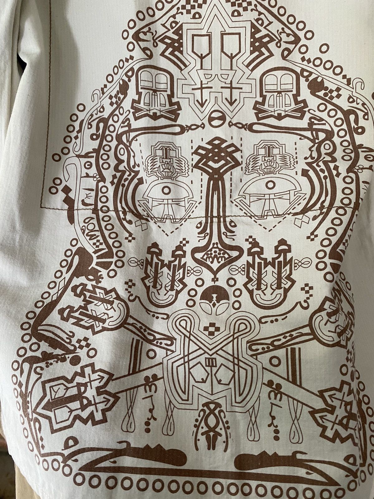 Marithe + Francois Girbaud 2000s Marithe Francois Girbaud Repair tribal Distress Jacket Size US L / EU 52-54 / 3 - 20 Thumbnail
