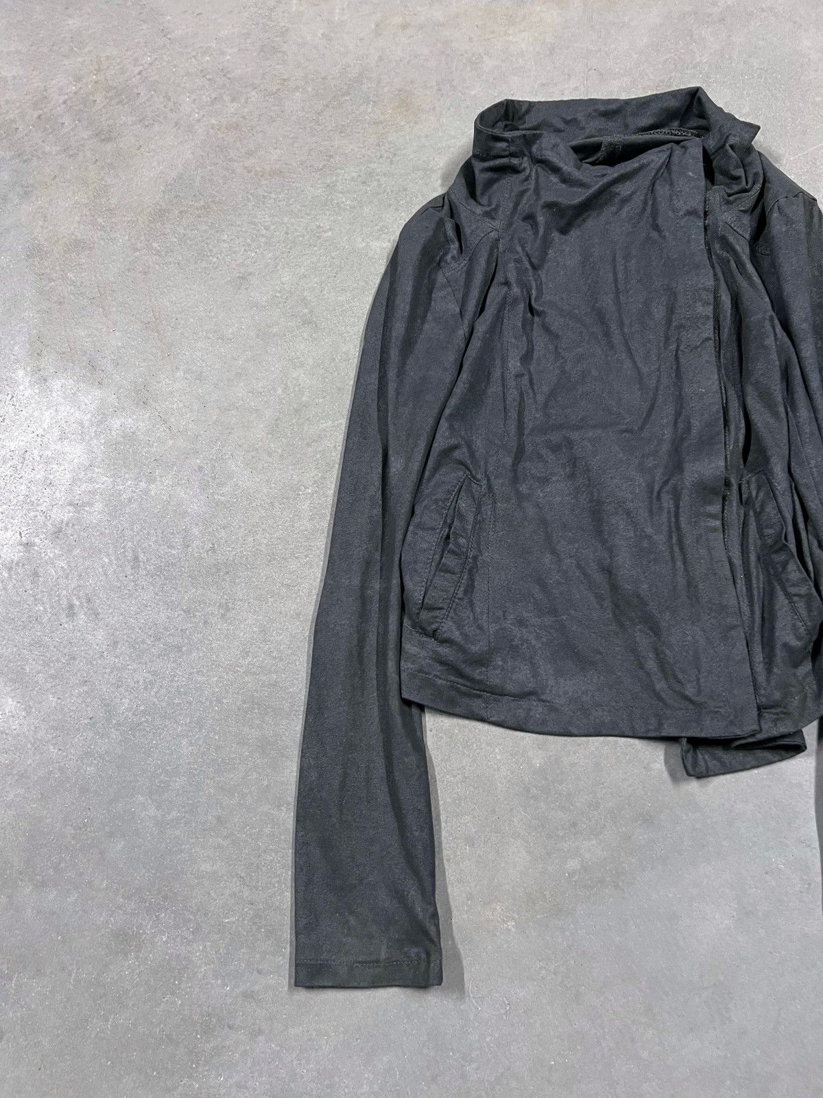 Rick Owens Dark Asymmetrical Zip Lightweight Jacket Blouse Avant Garde Size M / US 6-8 / IT 42-44 - 3 Thumbnail