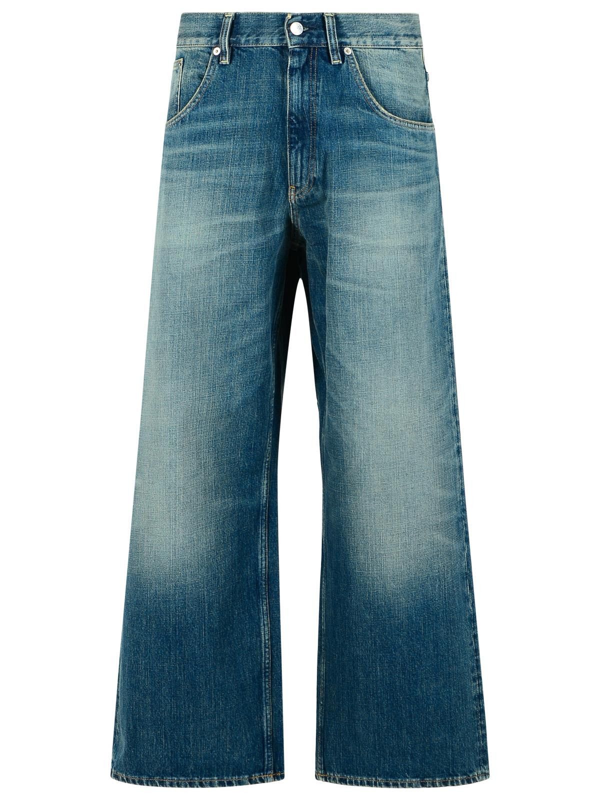 Sunflower SUNFLOWER 'Super Wide' Vintage Deep Blue Cotton Jeans Size US 33 - 1 Thumbnail