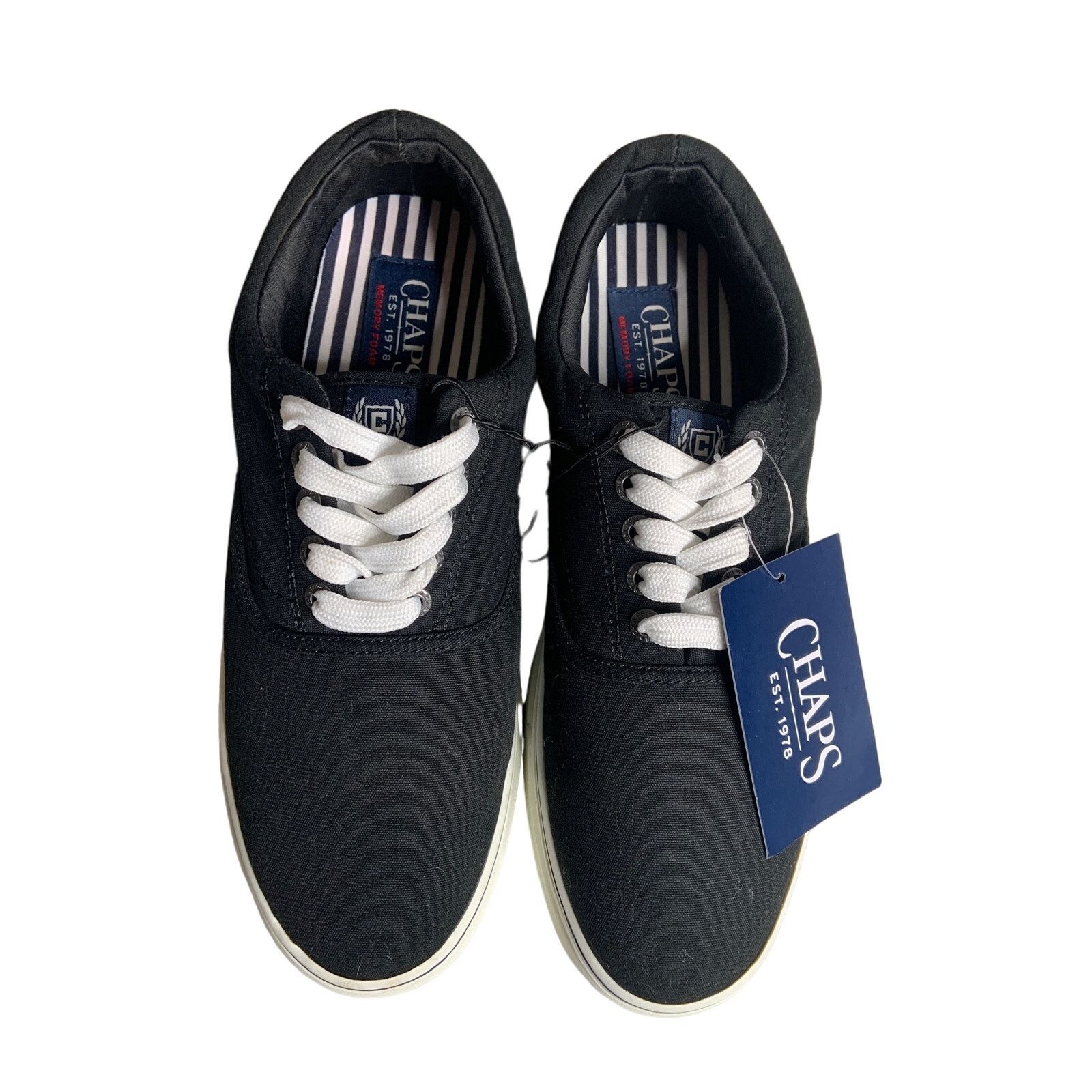 Chaps Chap's Men's Sz 7.5 Canvas Lace-up Fashion Sneaker Black NEW Size US 7 / EU 40 - 14 Thumbnail