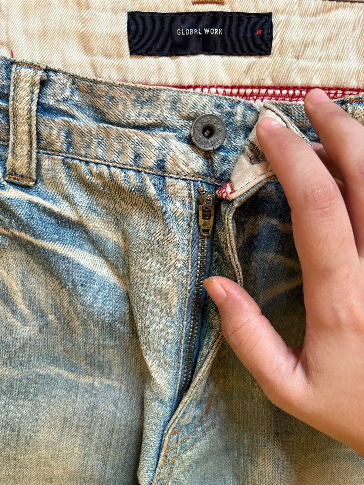 Japanese Brand Vintage Japanese Brand Bleached Rusty Wash Baggy Jeans Size US 32 / EU 48 - 3 Thumbnail
