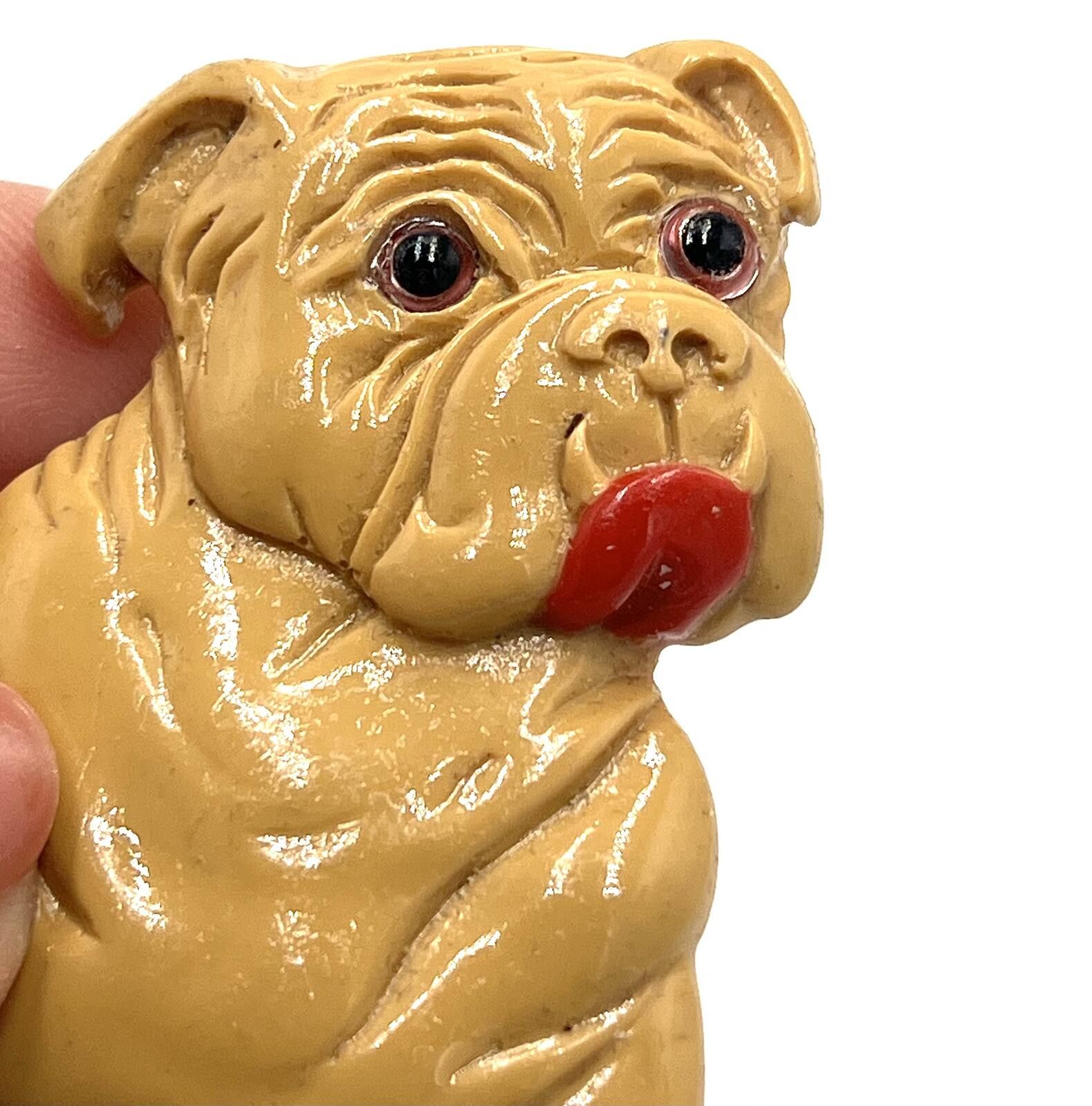 Other Vintage Brown and Red Lucite Bulldog Brooch & Pin Size ONE SIZE - 4 Thumbnail