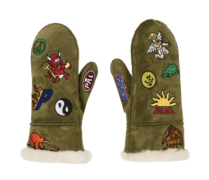 Palace × Ugg (L/XL) palace ugg sheepskin mitten Olive Size ONE SIZE - 1 Thumbnail