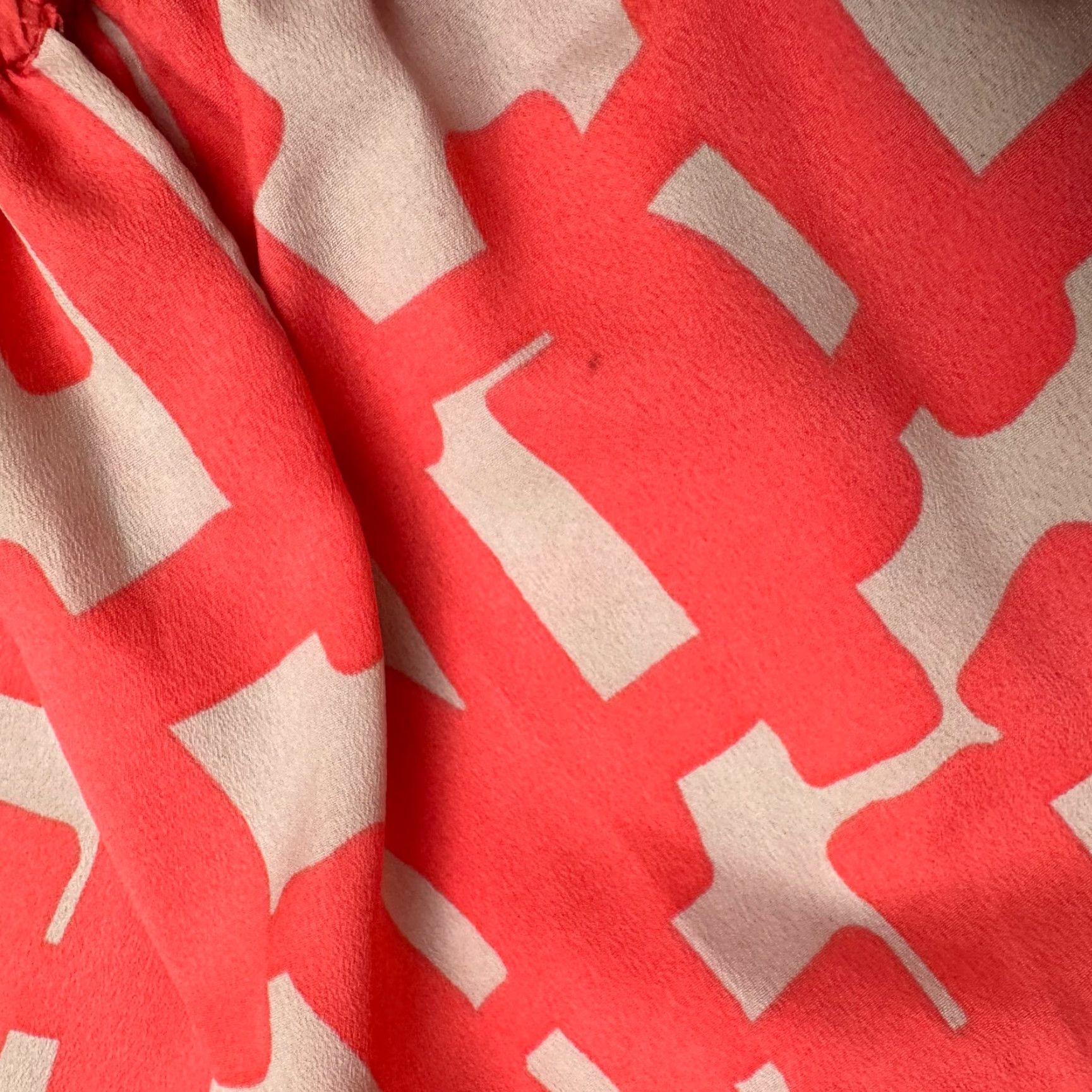 Vintage Tahari Geometric Midi Shift Dress Womens 10 Coral Pink Keyhole Zip Size L / US 10 / IT 46 - 6 Thumbnail