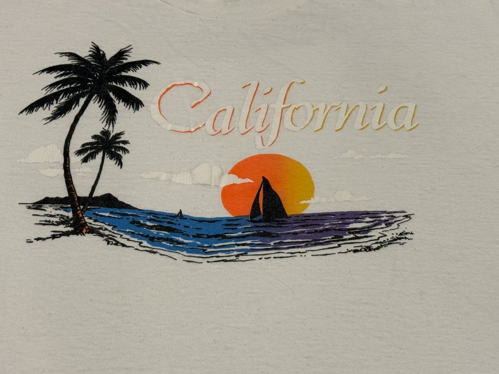 Vintage Vintage 80s Single Stitch California Graphic T Size US XL / EU 56 / 4 - 2 Thumbnail