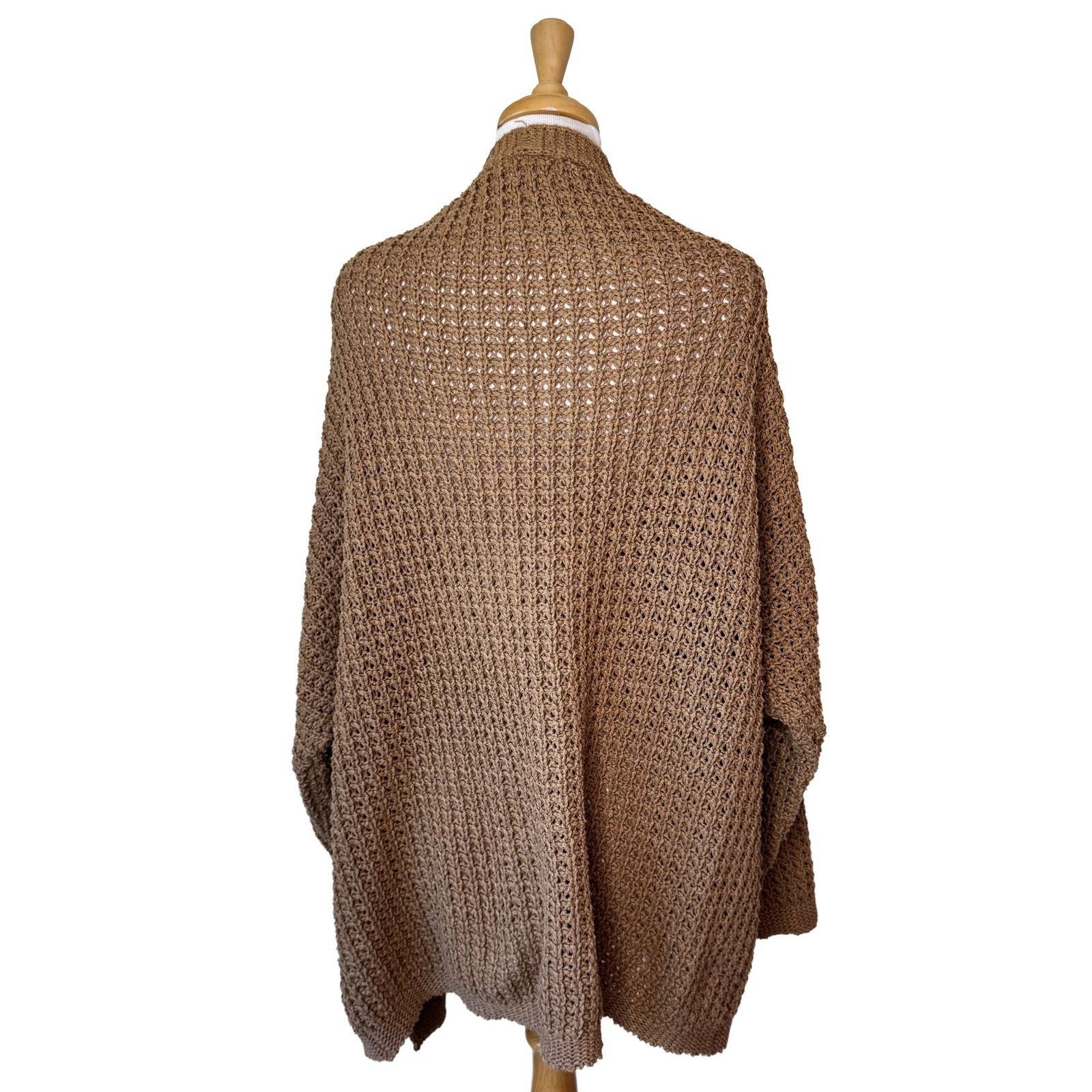 Other SOLAI the label cotton blend chucky knit open front cardigan Size M / US 6-8 / IT 42-44 - 2 Thumbnail