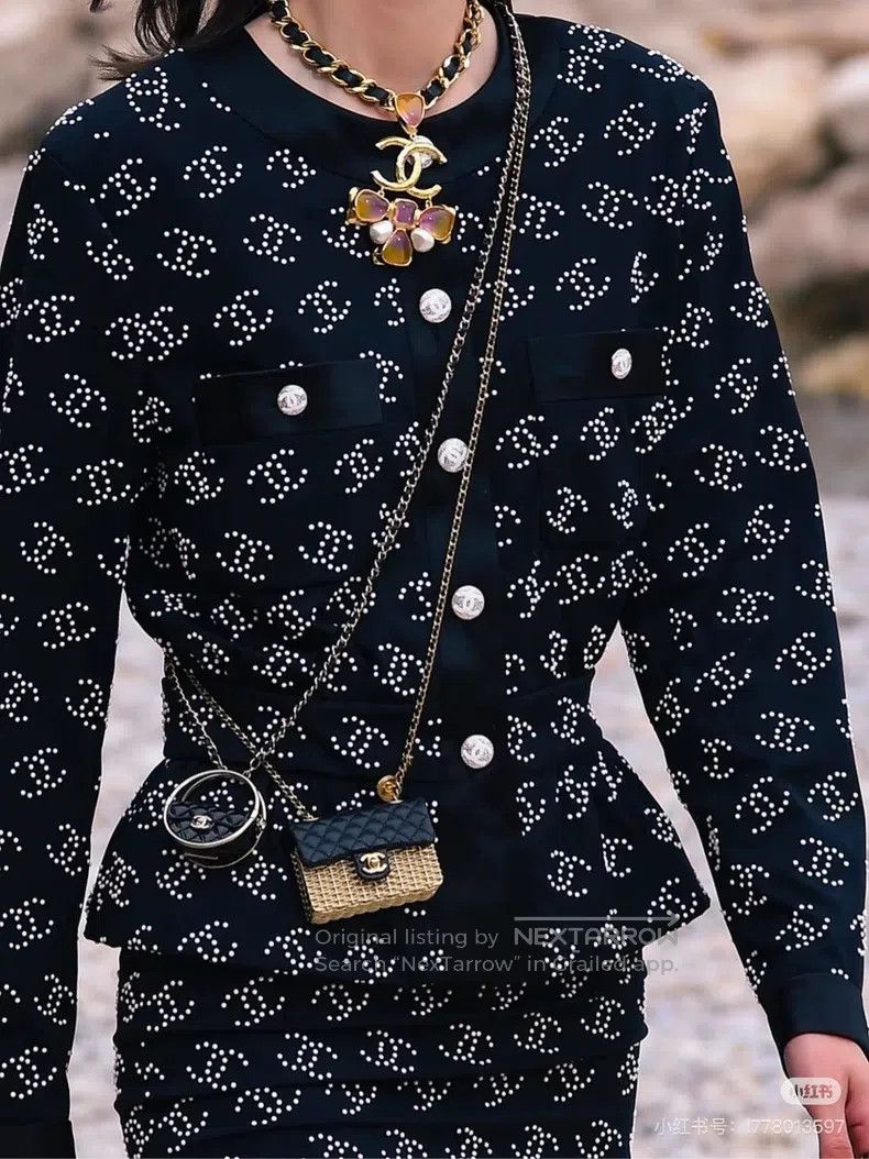 Chanel Chanel Pearl logo satin stitching jacket Size M / US 6-8 / IT 42-44 - 8 Thumbnail