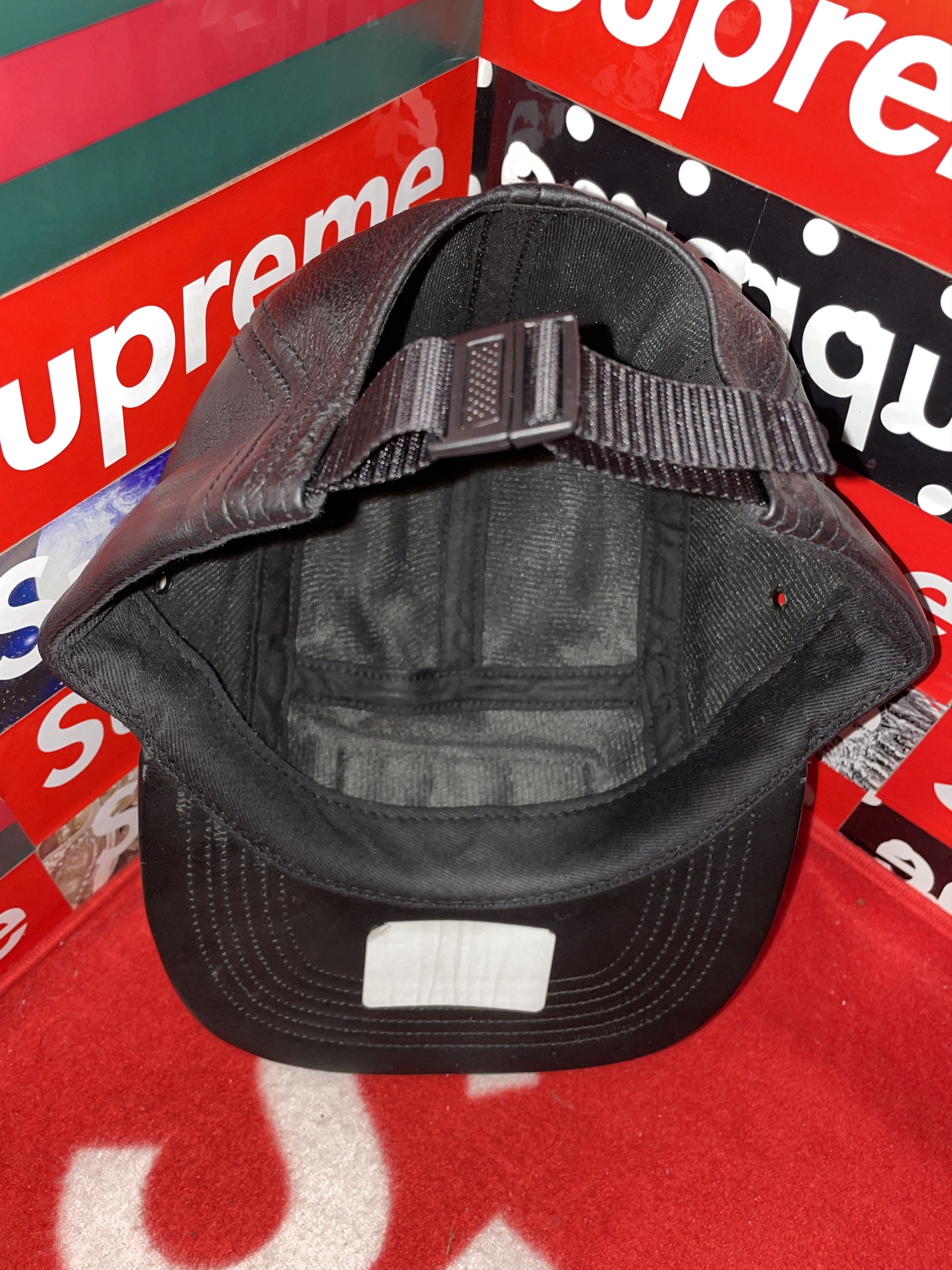 Supreme SUPREME LEATHER CAMP CAP BLACK SS16 NEW WITH TAGS Size ONE SIZE - 6 Thumbnail