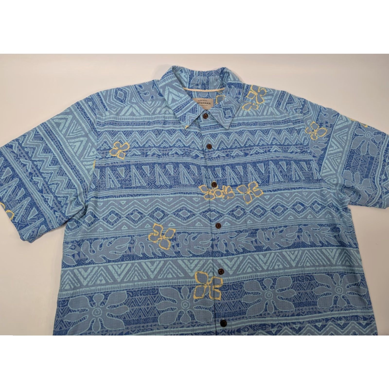 Quiksilver Quiksilver Waterman Shirt Men M Blue Button-Up Geometric Hawaiian Comfort Fit Size US M / EU 48-50 / 2 - 2 Thumbnail