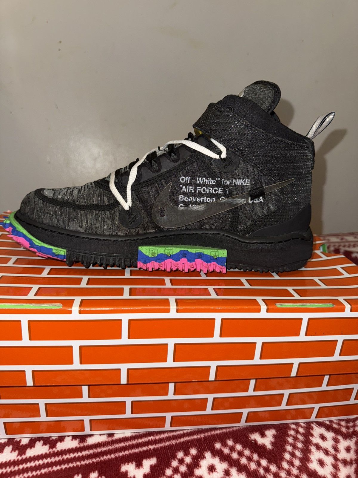 Nike × Off-White Off-White x Nike Air Force 1 Mid ‘Black’ Size US 10 / EU 43 - 8 Thumbnail