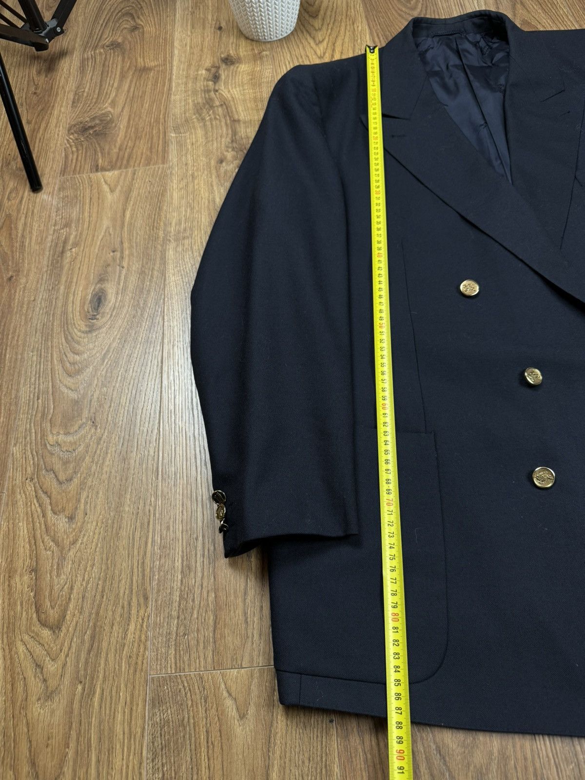 Burberry Vintage wool navy blazer Burberry original luxury item Size 54L - 6 Thumbnail