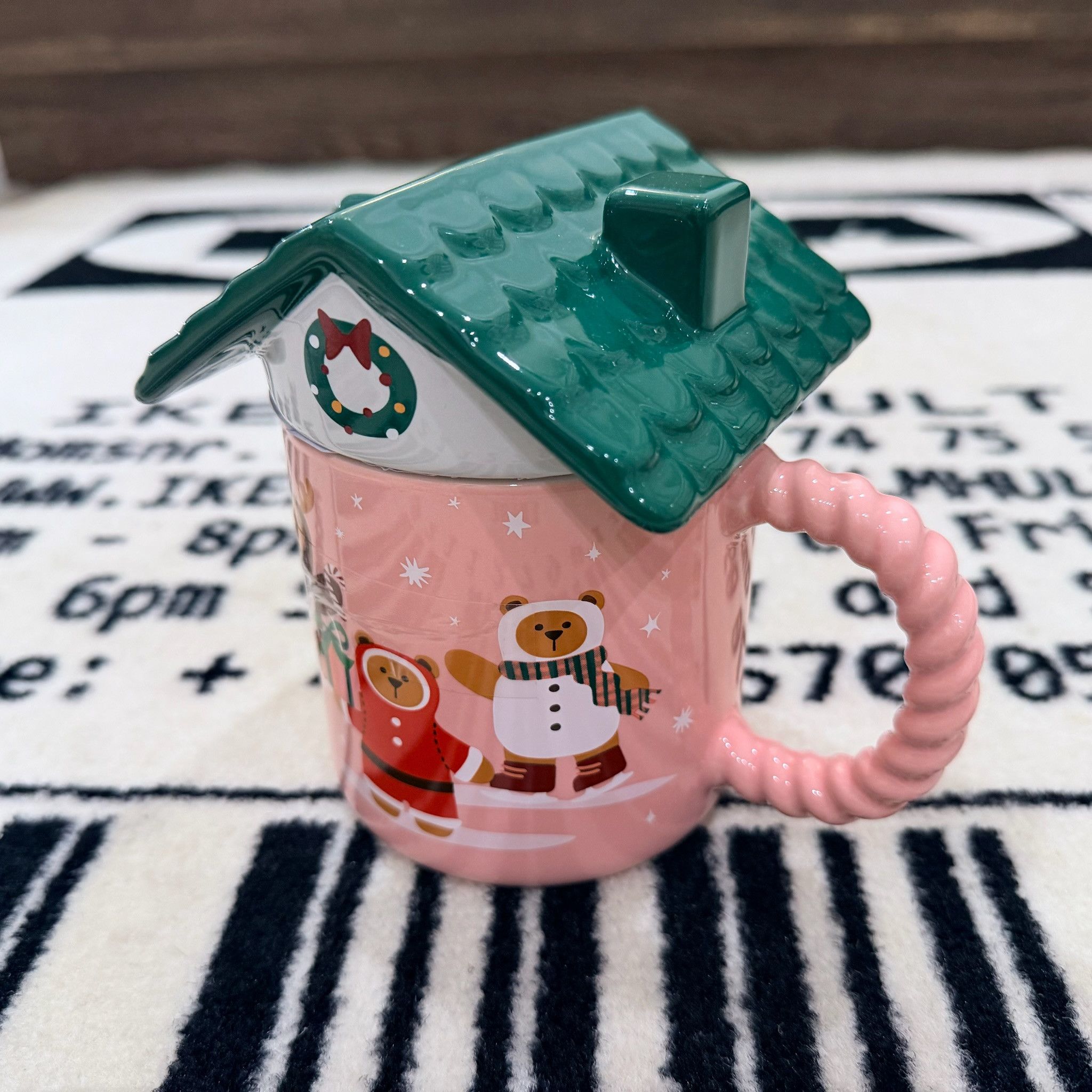 Other Starbucks '25 Pink Mug Ceramic Xmas Gingerbread House 12oz Size ONE SIZE - 2 Thumbnail