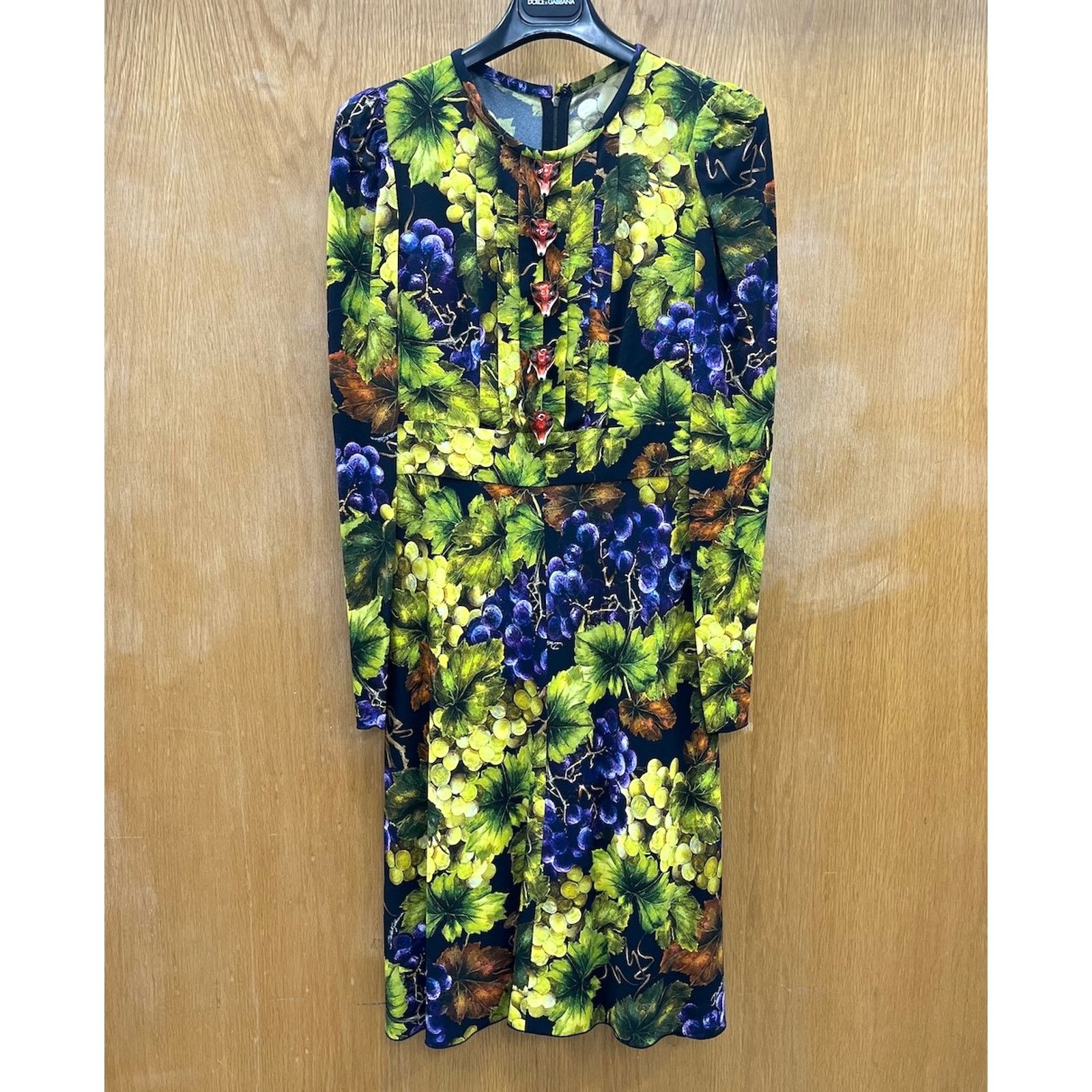 Dolce & Gabbana Dolce & Gabbana Grape Print Embellished Dress Yellow IT 44 Size M / US 6-8 / IT 42-44 - 9 Thumbnail