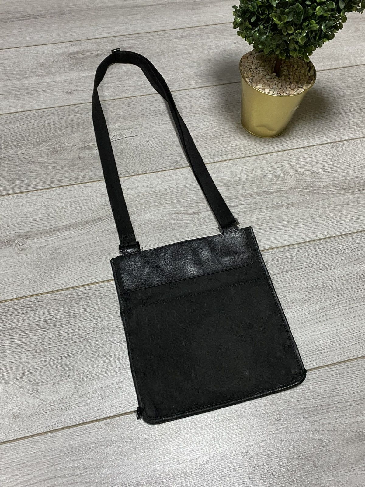 Gucci Gucci GG monogram canvas leather crossbody messenger bag Size ONE SIZE - 4 Thumbnail