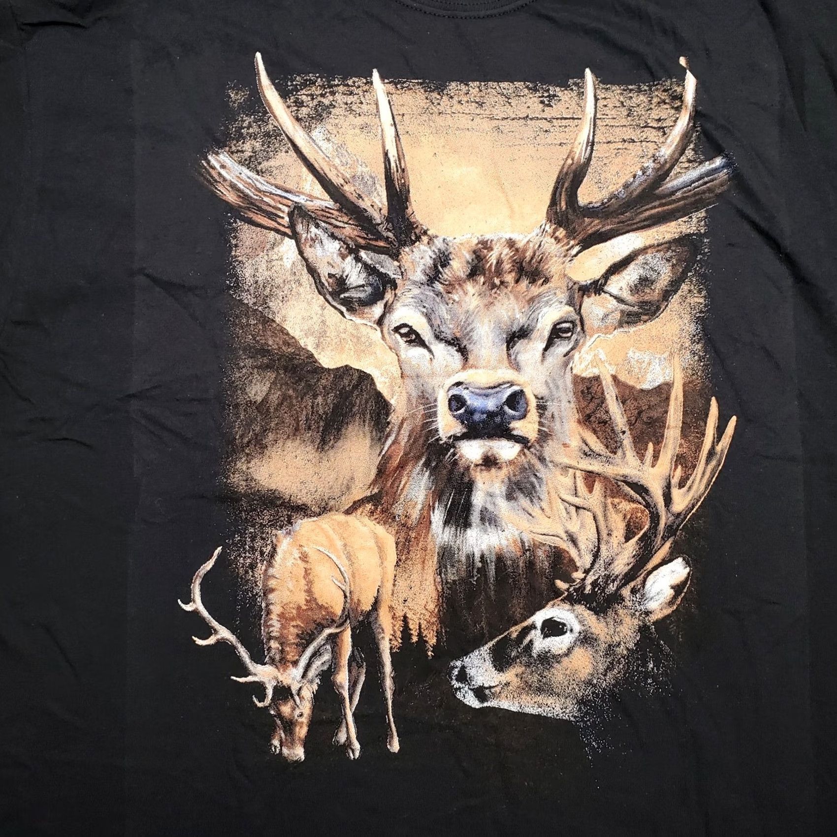 Vintage Nature Shirt Mens Large Black Bull Elk Whitetail Deer Buck Hunting Outdoors Size US L / EU 52-54 / 3 - 2 Thumbnail