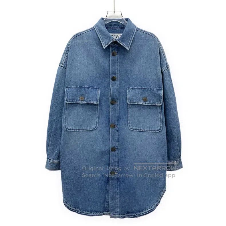 Loewe Loewe Blue washed vintage denim shirt jacket with single-b Size XS / US 0-2 / IT 36-38 - 1 Thumbnail