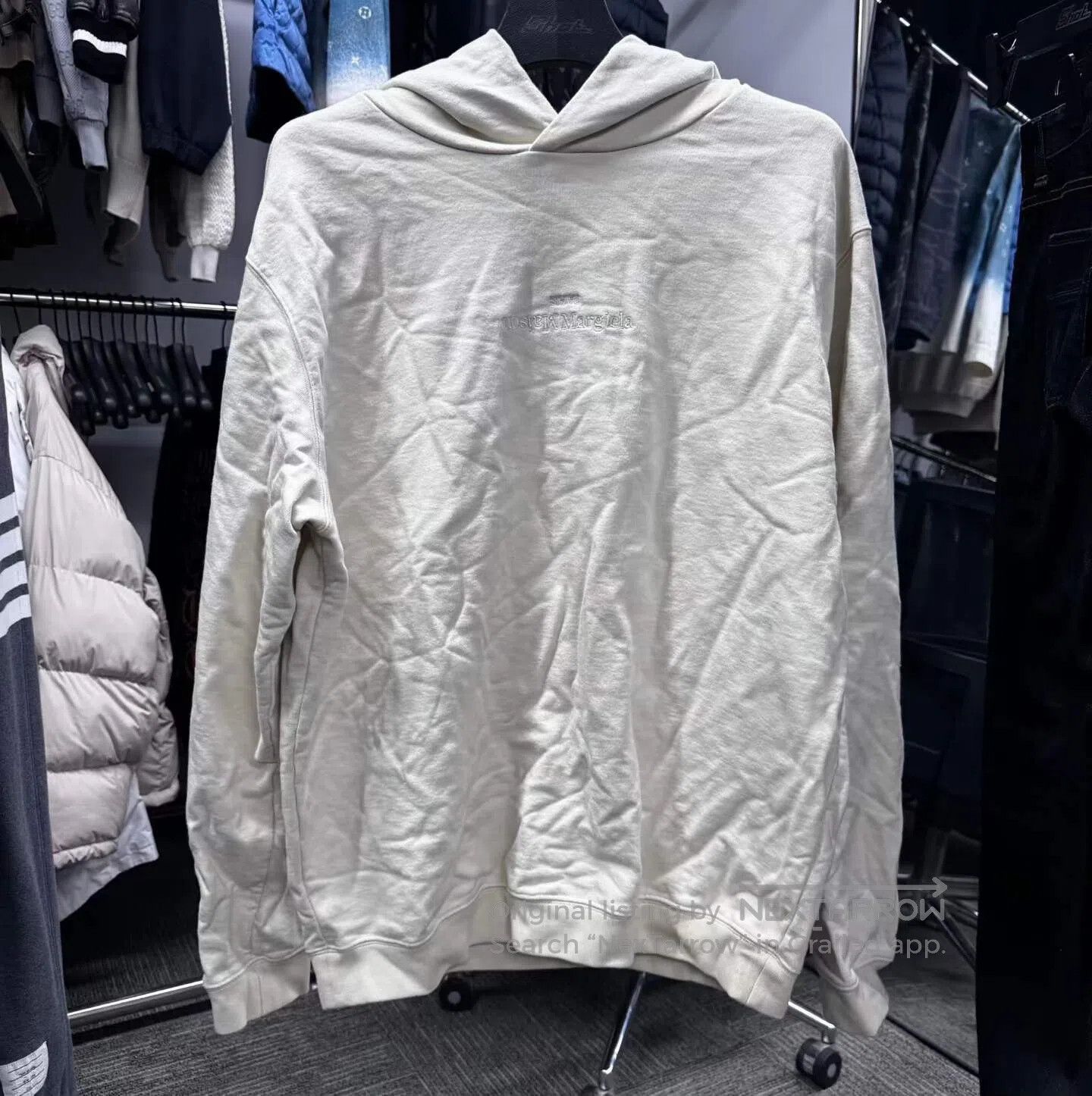Maison Margiela Maison Margiela Off-White Embroidered Letter Logo Hoodie| Size XS / US 0-2 / IT 36-38 - 1 Thumbnail