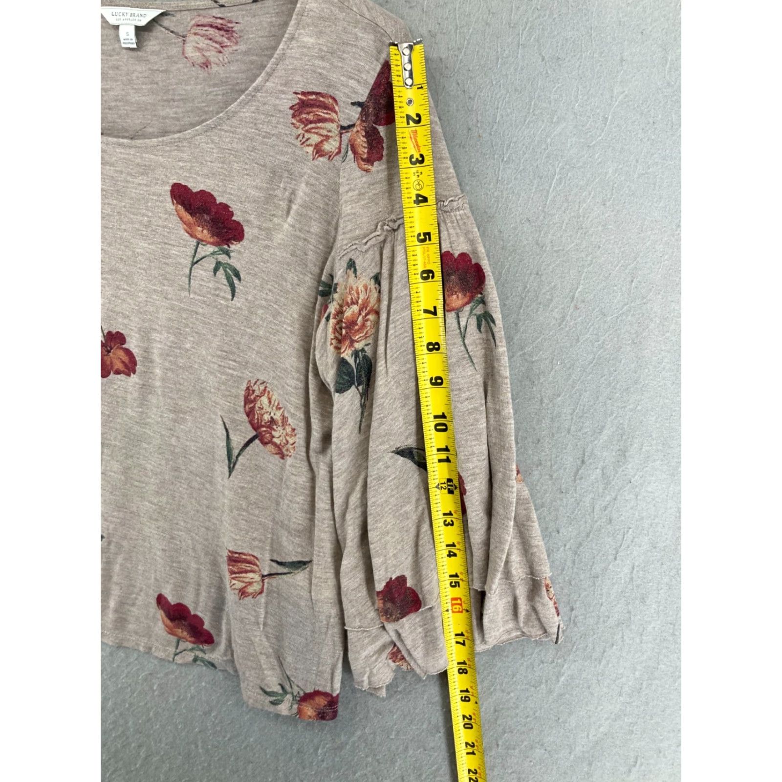 Lucky Brand Lucky Brand Blouse Women's Small Floral Relaxed Flutter Sleeve Scoop Neck XS-Colorful Multicolor Bohemian Casual Shirt Size S / US 4 / IT 40 - 4 Thumbnail
