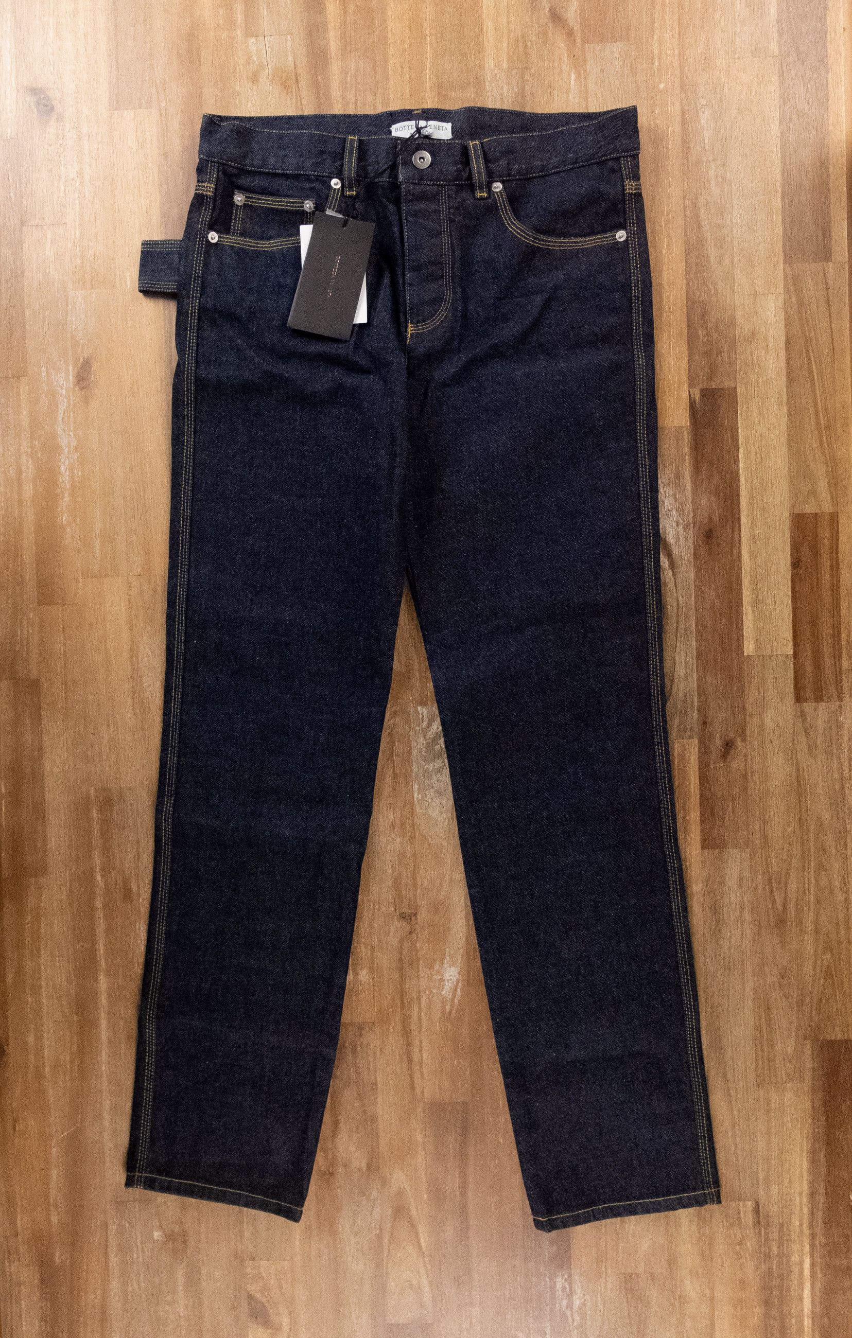 Bottega Veneta BOTTEGA VENETA navy blue straight leg jeans 38 IT / 2 US Size 26" / US 2 / IT 38 - 1 Thumbnail