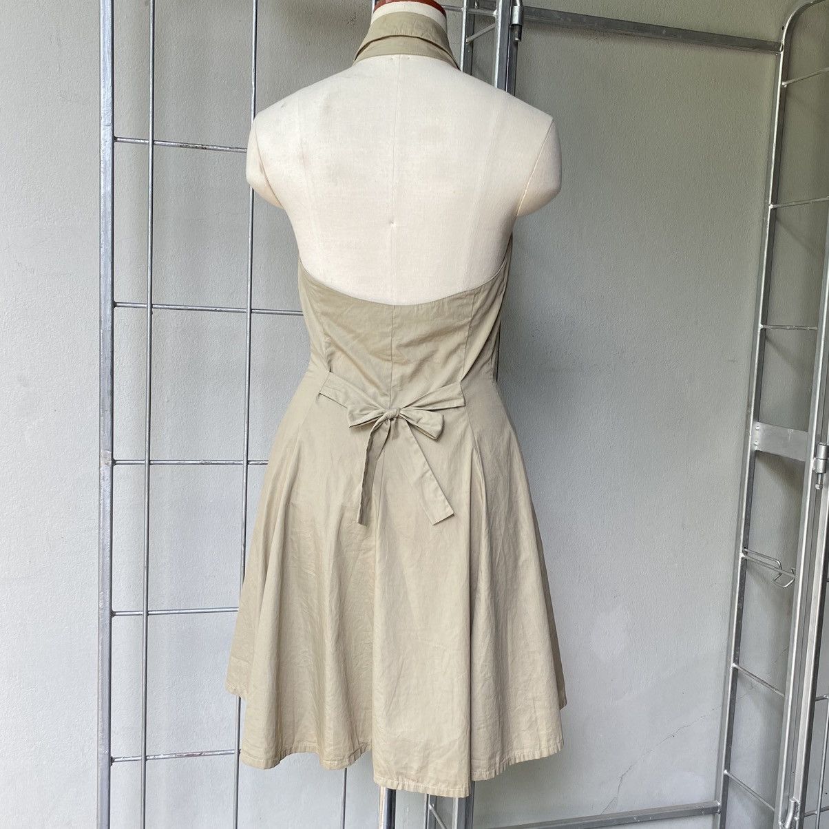 Norma Kamali NORMA KAMALI Beige Halter Button-Down Dress Size M / US 6-8 / IT 42-44 - 2 Thumbnail