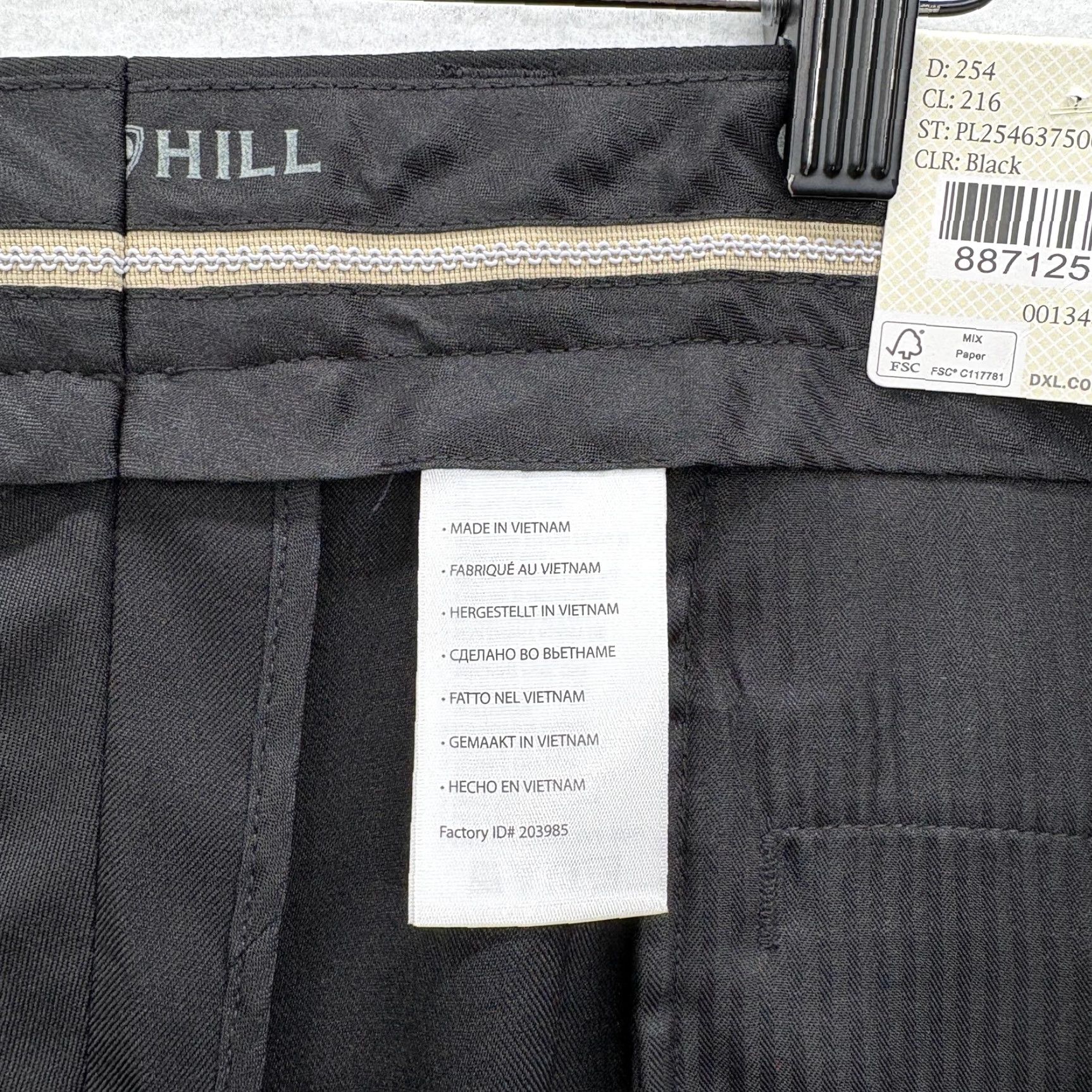 Vintage Oak Hill Dress Pants Mens 48x30 Black Wrinkle Resistant Big & Tall Polyester Microfiber Flat Front Front Zip Pockets Solid Business Slim Mens Size US 32 / EU 48 - 3 Thumbnail