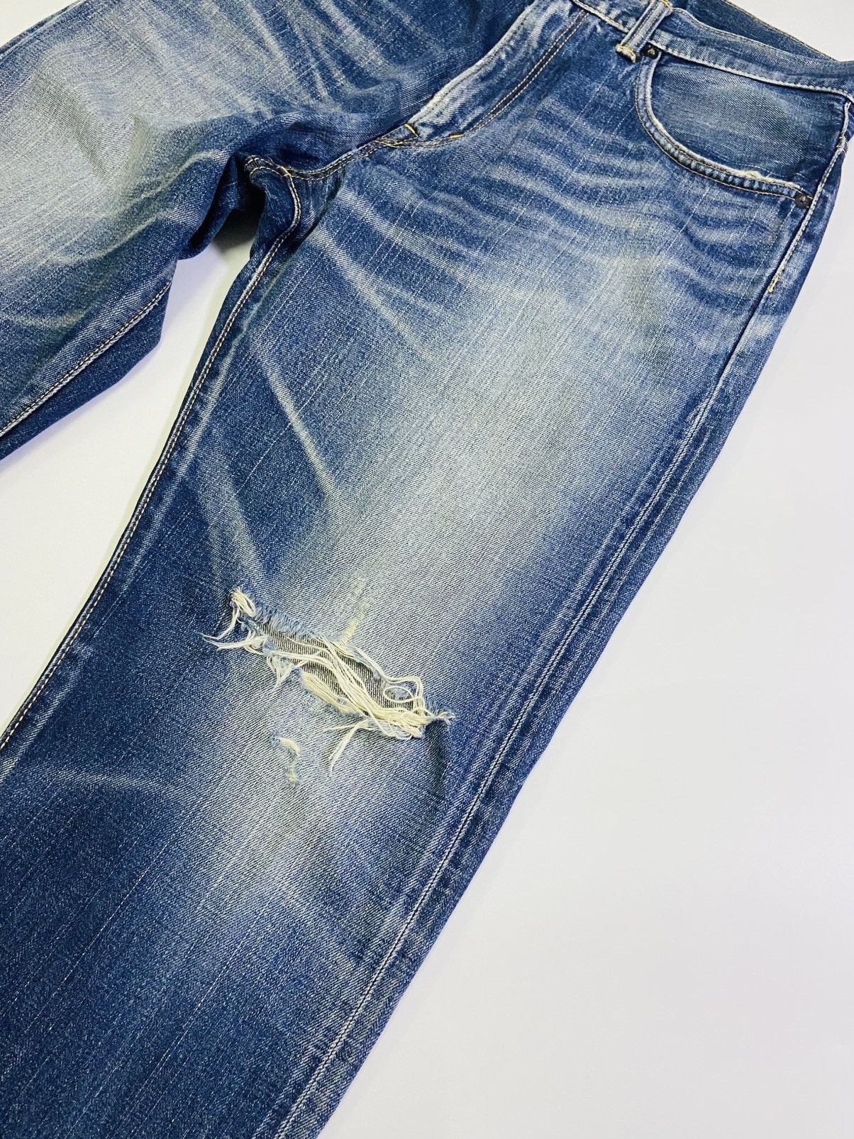 Edwin Vintage Edwin 505XX Orange Tag Selvedge Distressed Size US 32 / EU 48 - 8 Thumbnail