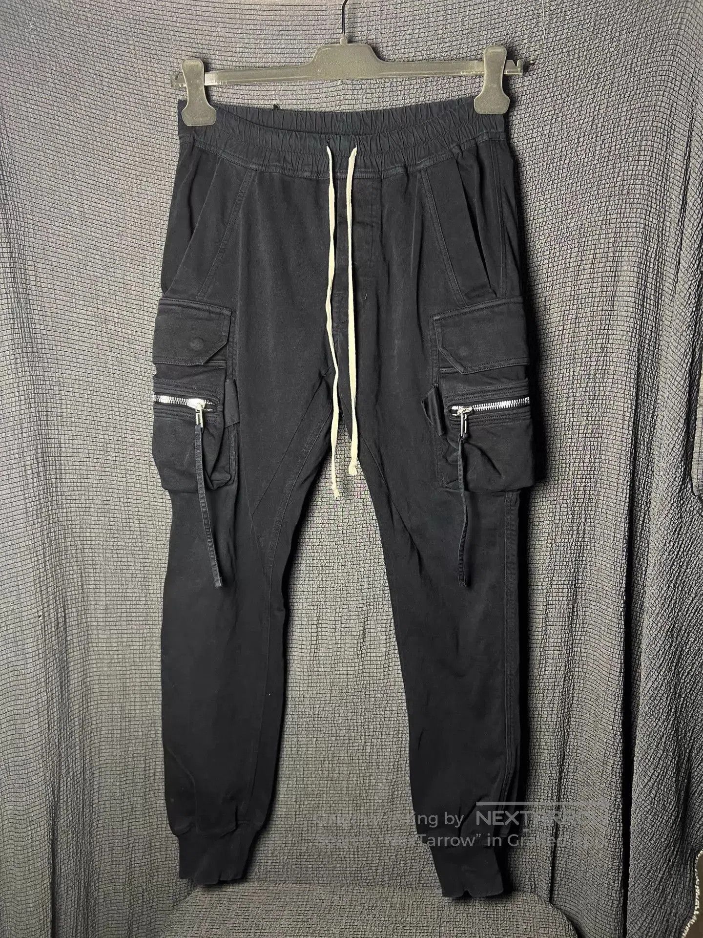 Rick Owens Black Cargo Pants with Zipper Pockets Size 34. Size US 34 / EU 50 - 1 Thumbnail